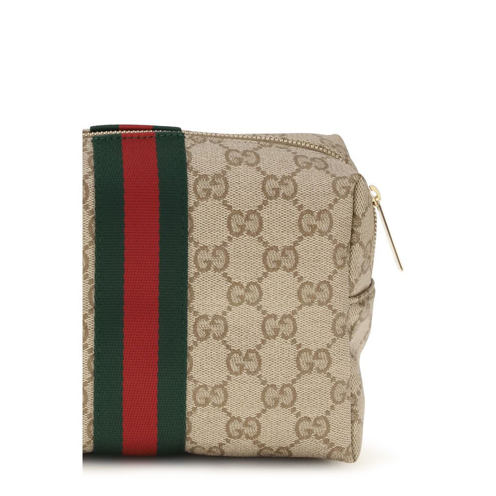 Wallet by Gucci for women in fabric beige, brown, gold, sand, signature & striped features a sleek silhouette, showcasing the sleek Gg Fabric Wallet design with sophisticated for a premium look.