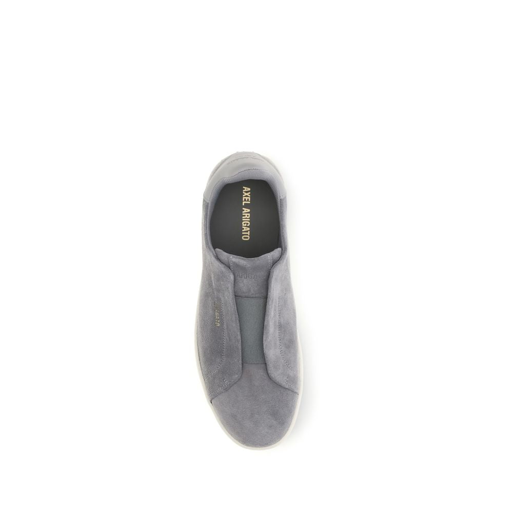 Sneakers by Axel Arigato for men in bos taurus calf suede leather gray & signature features an versatile design from the Men's Low Top Slip On Bos Taurus Calf Suede Leather Sneakers collection, highlighting a versatile low-top slip-on style for a premium, high-fashion look.