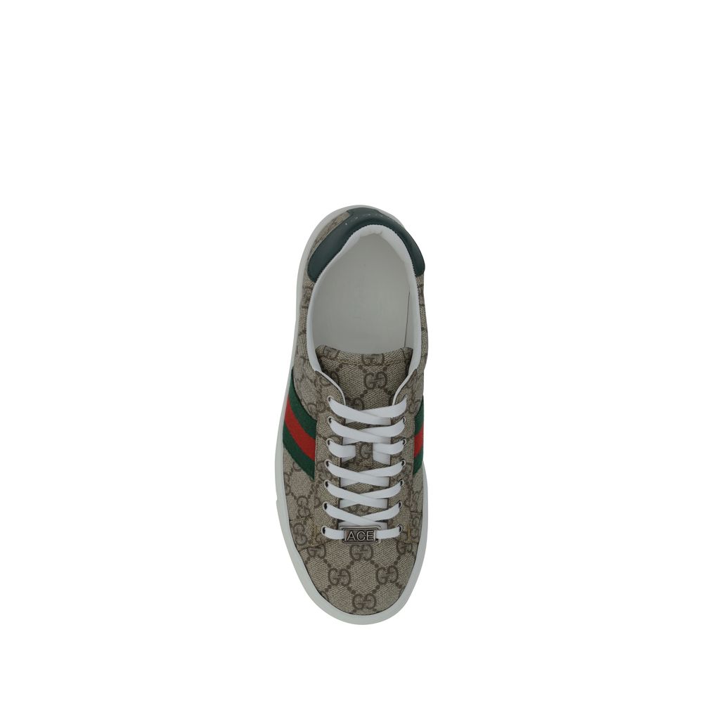 Sneakers by Gucci for women in polyester polyethylene polyurethane leather & cotton multicolor, jacquard & monogram features an versatile design from the Gg Women's Low Top Polyester Polyethylene Polyurethane Leather & Cotton Sneakers collection, highlighting a versatile low-top style for a premium, high-fashion look.