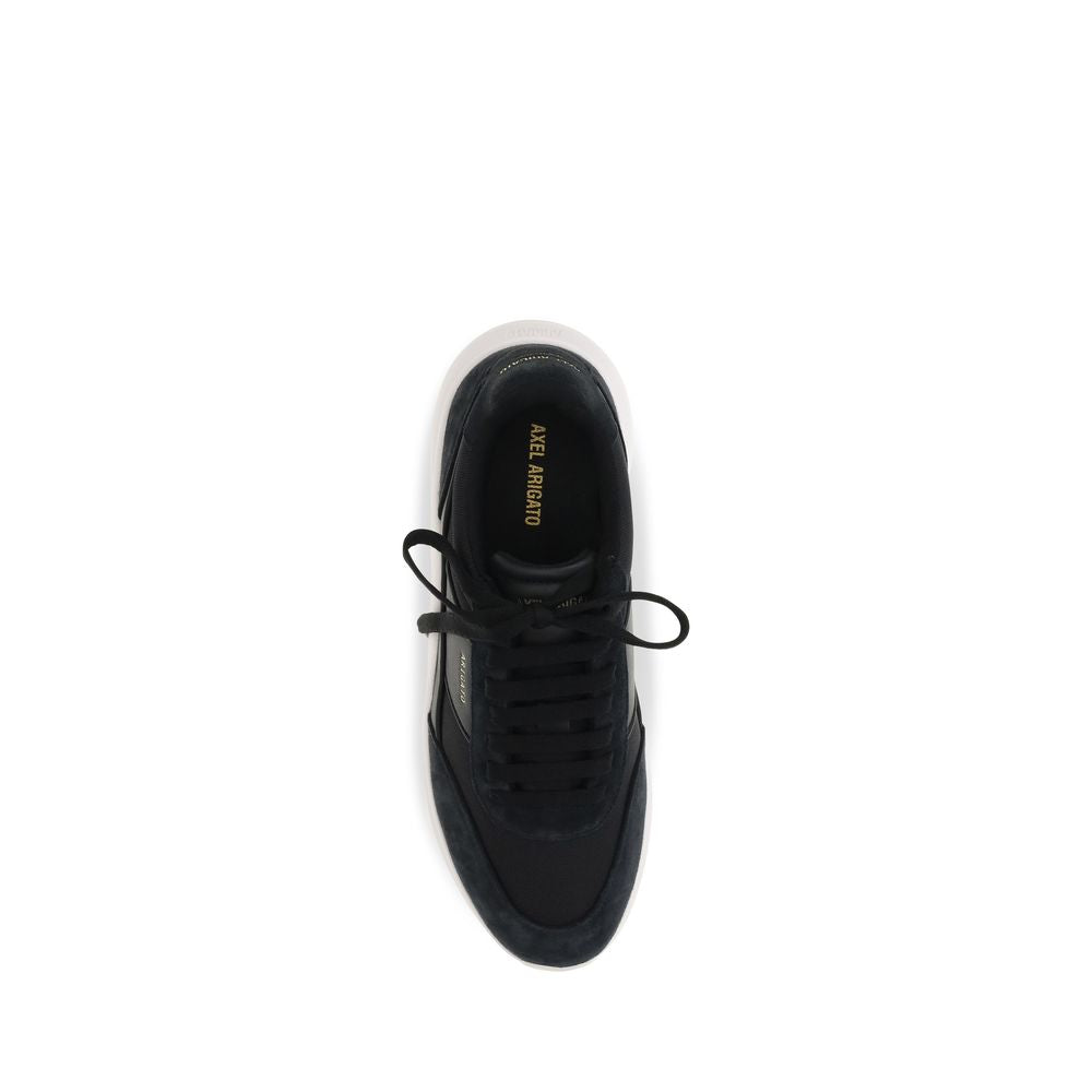 Athletic Sneakers by Axel Arigato for men in bos taurus suede calf leather & polyester black, gold & signature features an effortless chic silhouette, showcasing the signature athletic style of the Men's Athletic Bos Taurus Suede Calf Leather & Polyester Sneakers collection with a truly effortless chic finish.