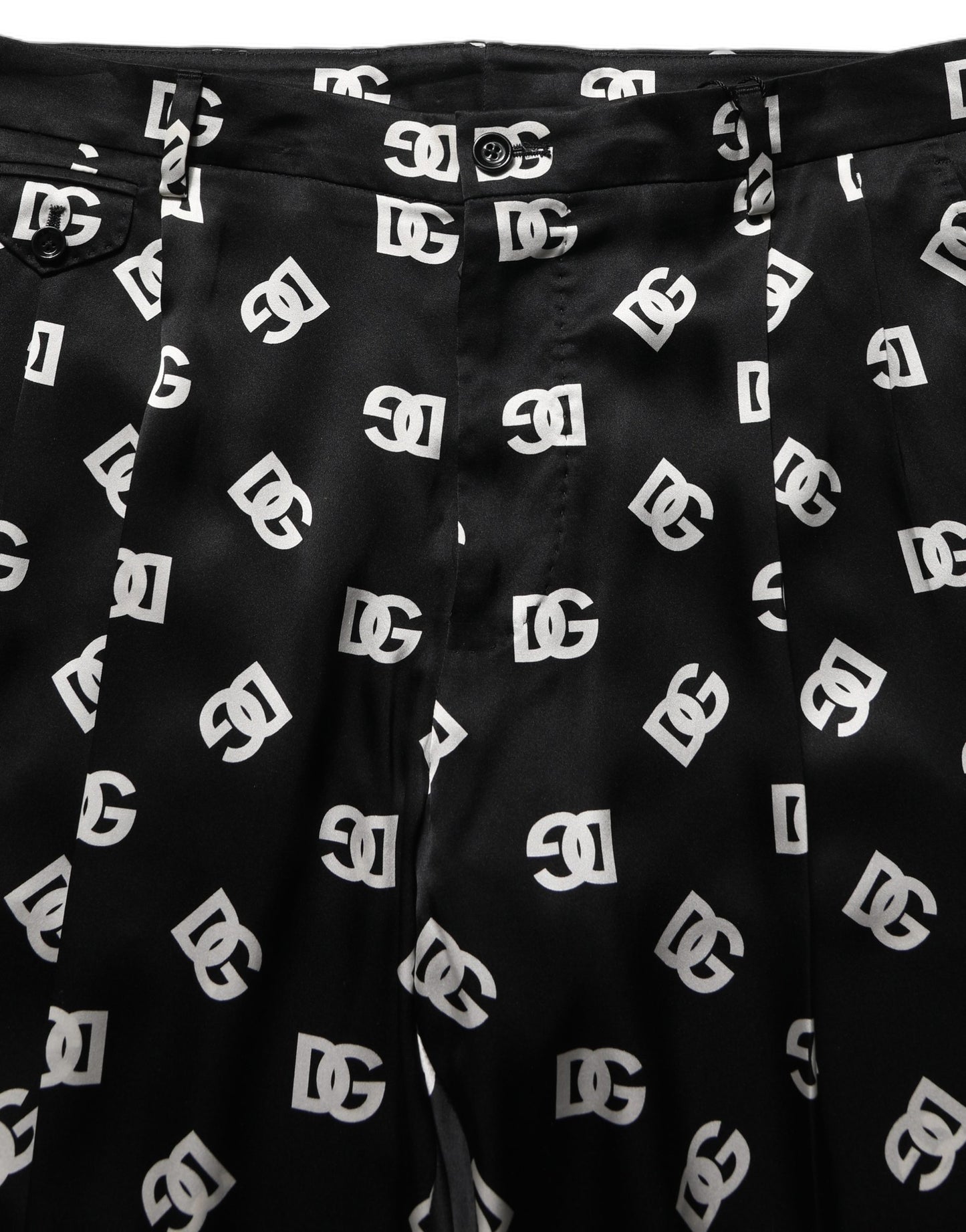 Dolce & Gabbana Black Silk Skinny Leg Dress Men Trouser Pants