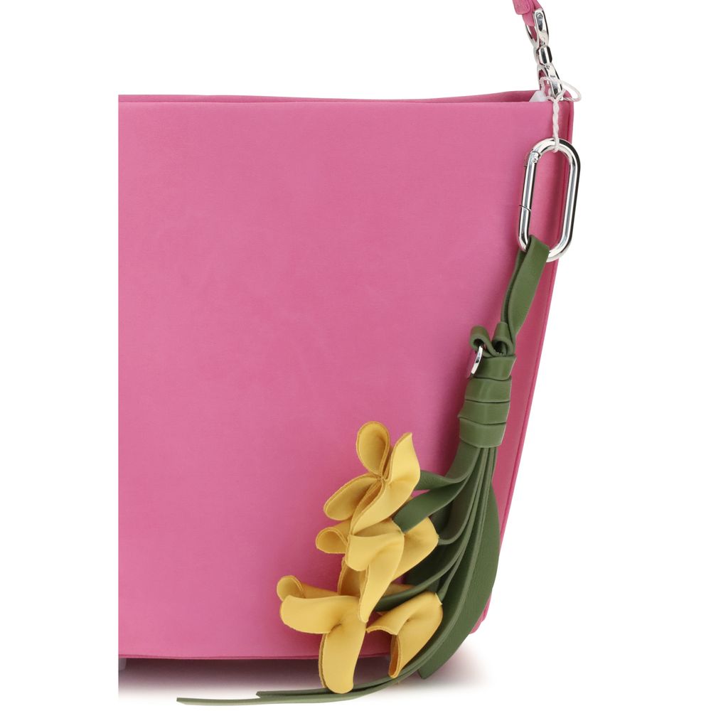 Small Bucket Handbag by Self-Portrait for women in polyester satin multicolor & signature features a resort-ready silhouette with a secure magnetic, ample , and versatile for a resort-ready finish.