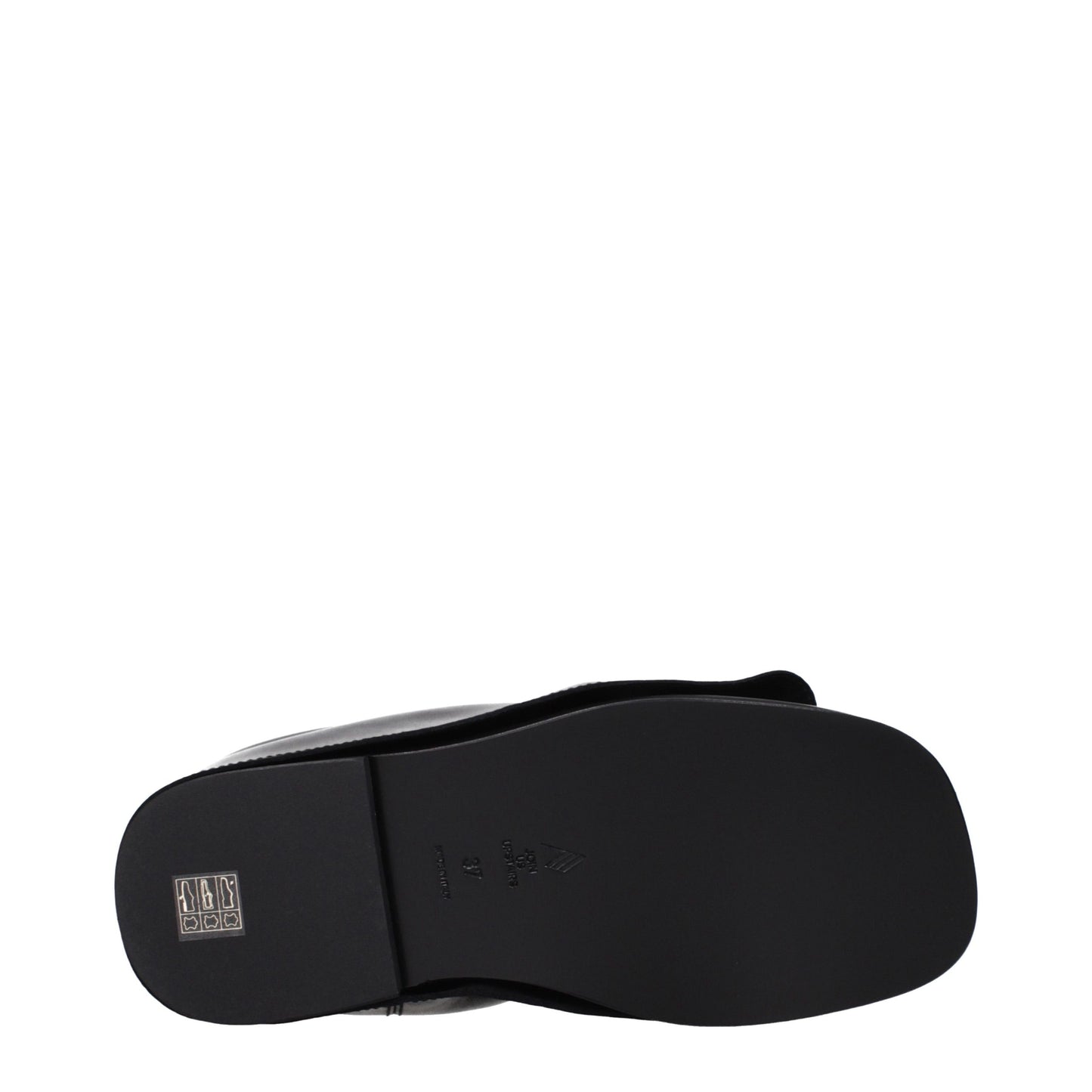 Clogs Slippers by The Attico for women in leather black presents a effortless silhouette, showcasing the elegant Women's Leather Clogs Slippers design with its unique and sophisticated .
