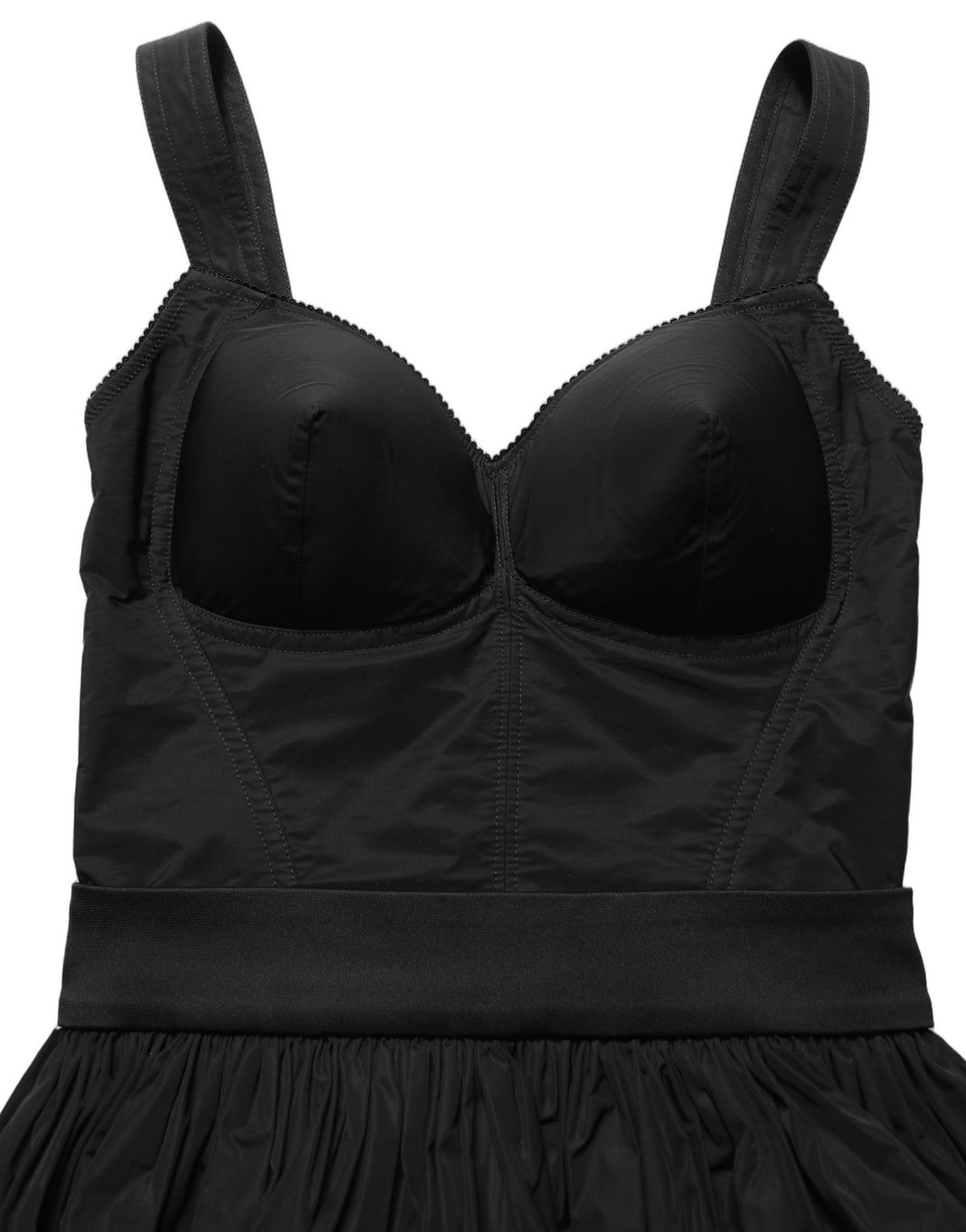 Dolce & Gabbana Women's A Line Wrap Cocktail Sleeveless Nylon & Cotton Short Mini Dress - Black