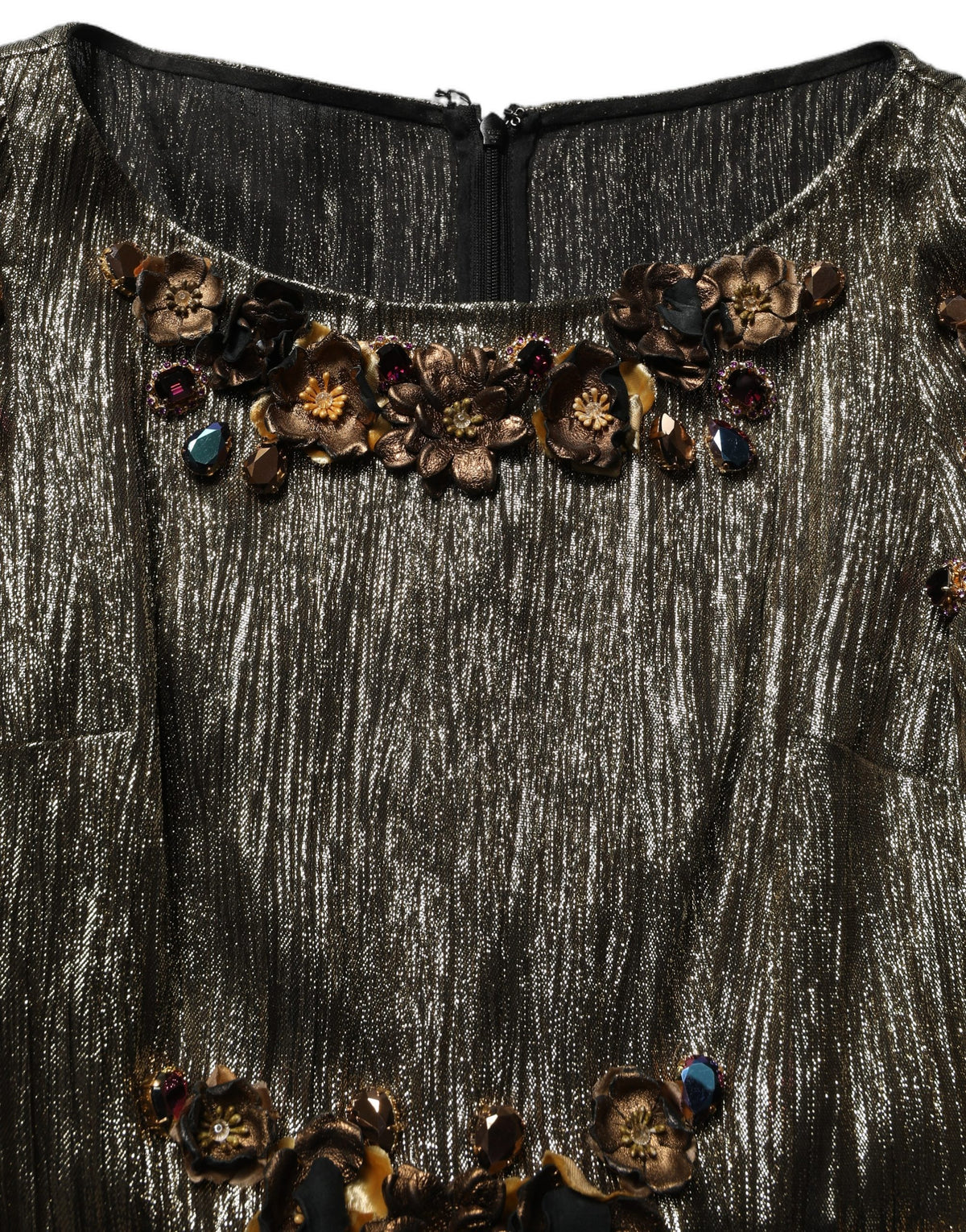 Dolce & Gabbana Women's Wrap Cocktail Leather Polyester & Silk Midi Mini Dress - Gold