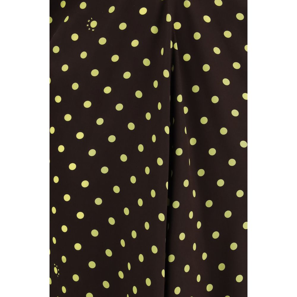Dress by Marni for women in silk nylon crepe brown & print features an sultry silhouette defined by a and , falling to an sultry long for a sultry look.