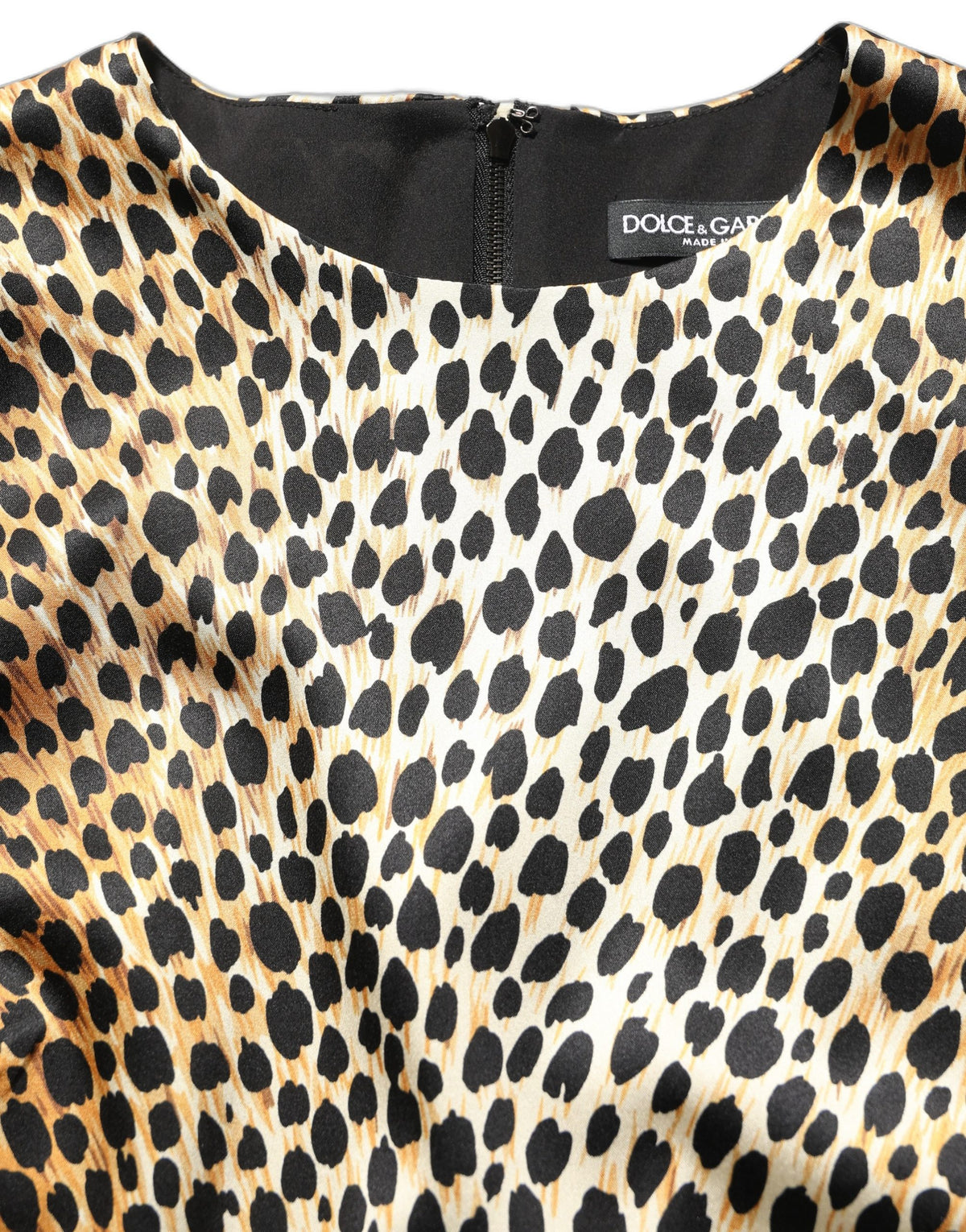 Dolce & Gabbana Women's Shift Wrap Cocktail Long-Sleeve Silk Short Mini Dress - Brown Print