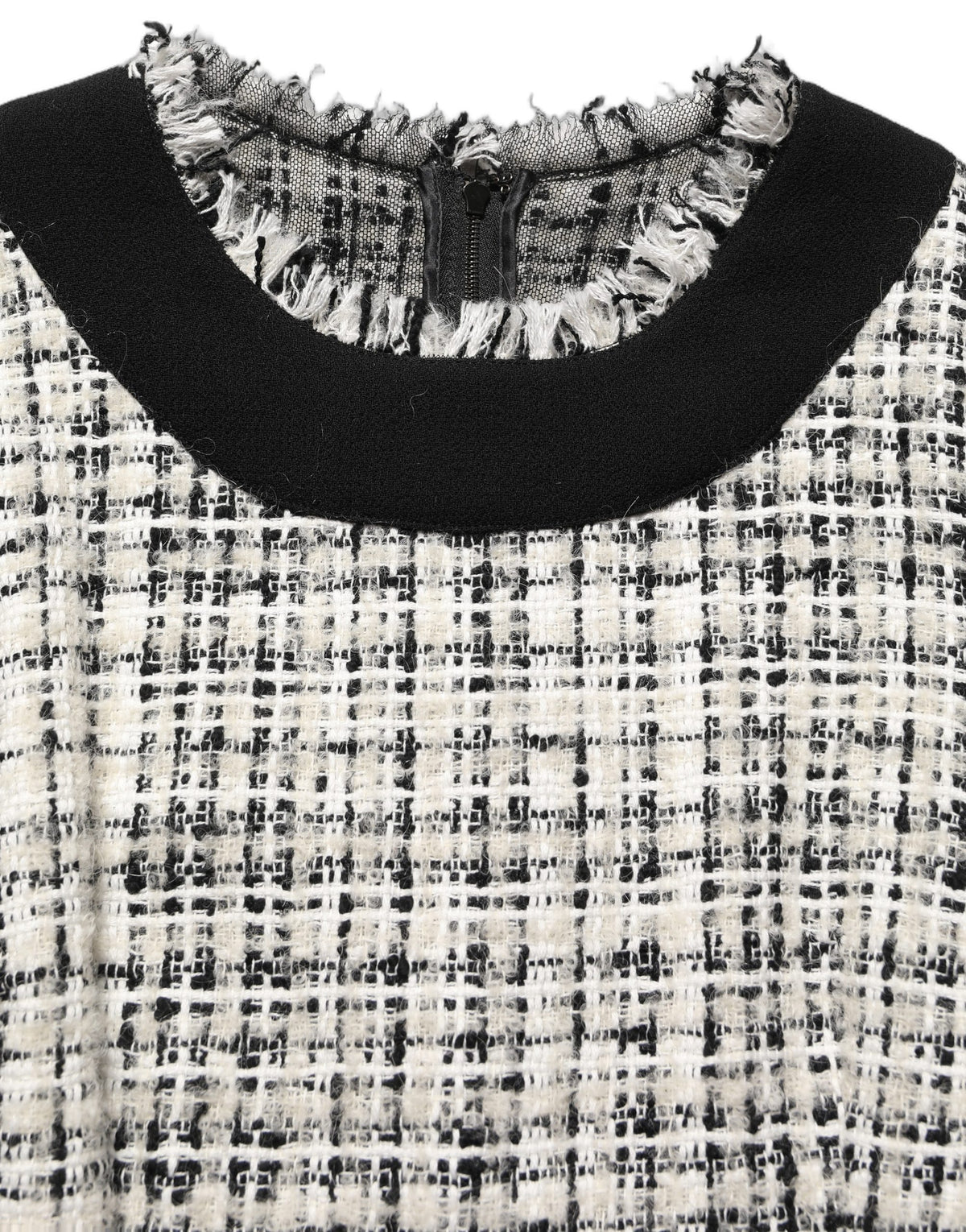 Dolce & Gabbana Women's Wrap Cocktail Long-Sleeve Mohair Alpaca Wool Polyester Tweed Midi Mini Dress - Multicolor