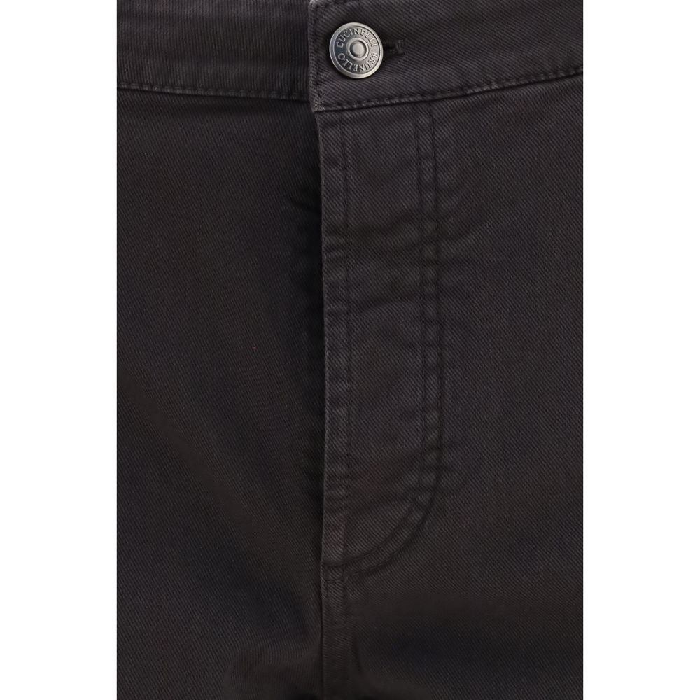 Jeans by Brunello Cucinelli for men in stretch denim cotton brown & signature features a refined silhouette with a refined regular-fit & cropped, defined by a and a refined cropped for a refined finish.