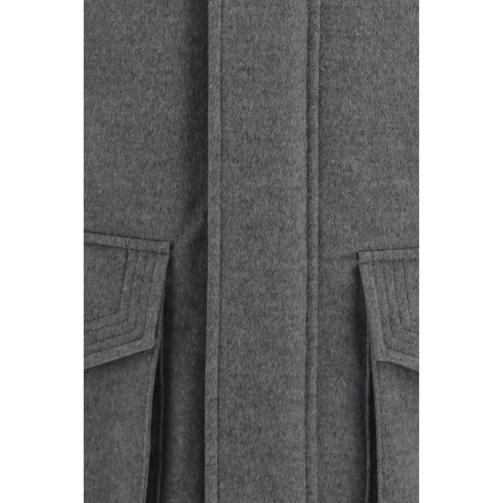 Brunello Cucinelli Men's High Collar Cashmere Overcoat - Gray