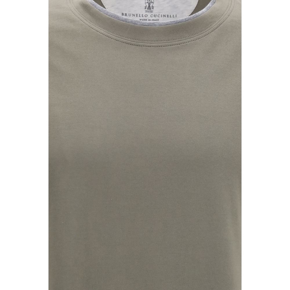 T-Shirt by Brunello Cucinelli for men in cotton bicolour & patterned features a plush silhouette, showcasing a sophisticated and for a truly plush finish.