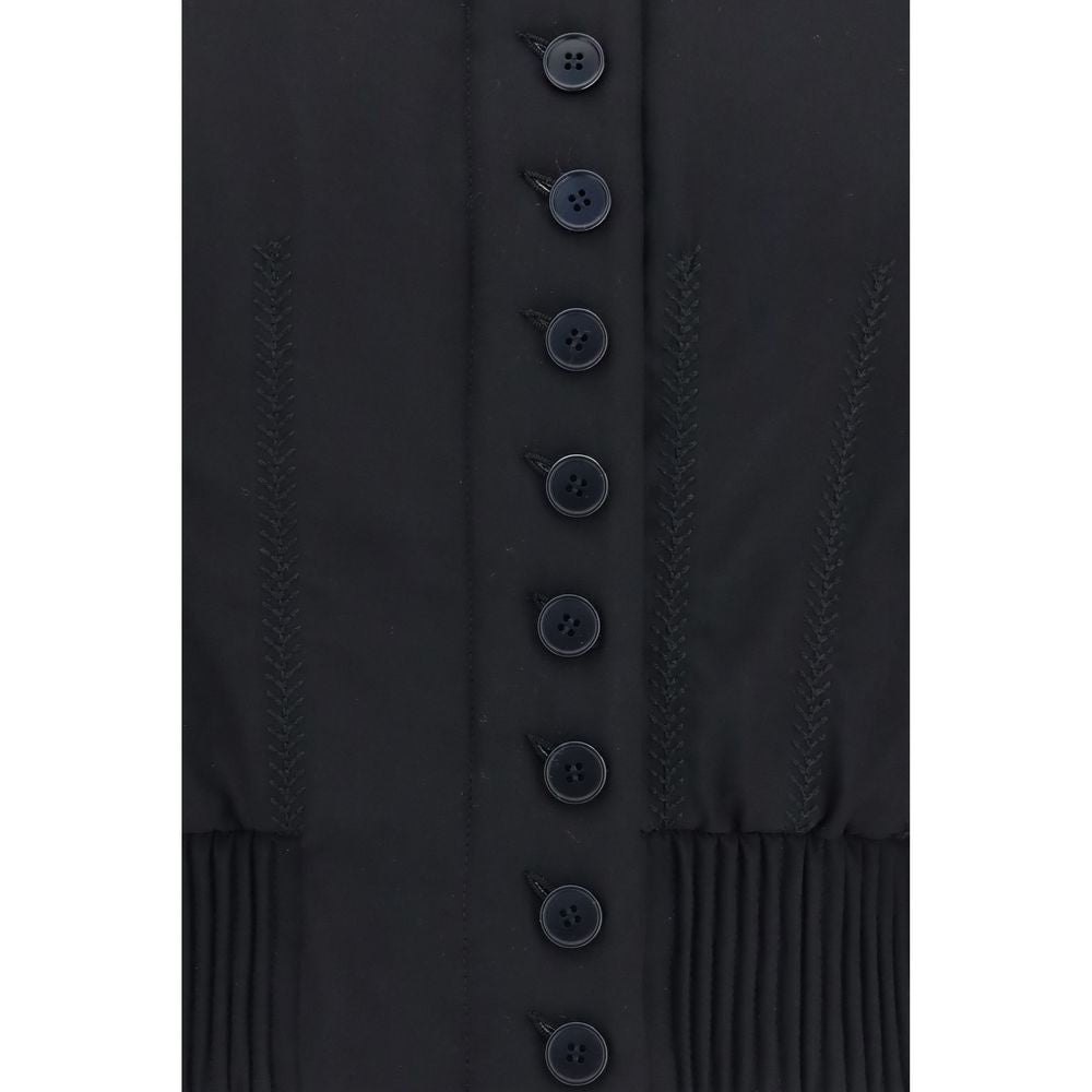 Bomber Jacket by Alexander McQueen for women in stretch polyamide polyester black features a city-ready silhouette, detailed with pockets and a city-ready .