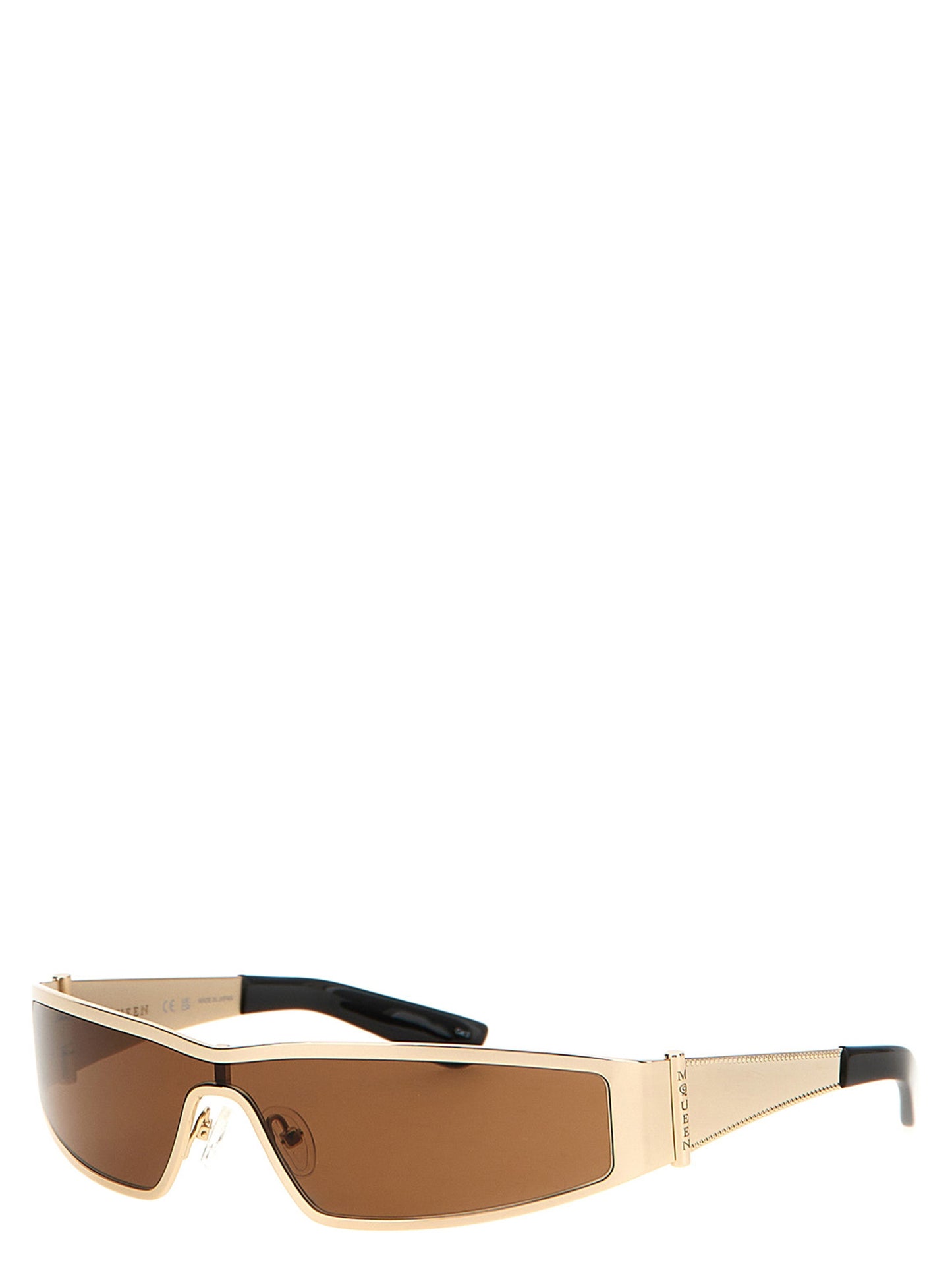 Sunglasses by Alexander McQueen for women in silk twill multicolor features a contemporary silhouette, showcasing a contemporary in multicolor coloured frame with high-performance .
