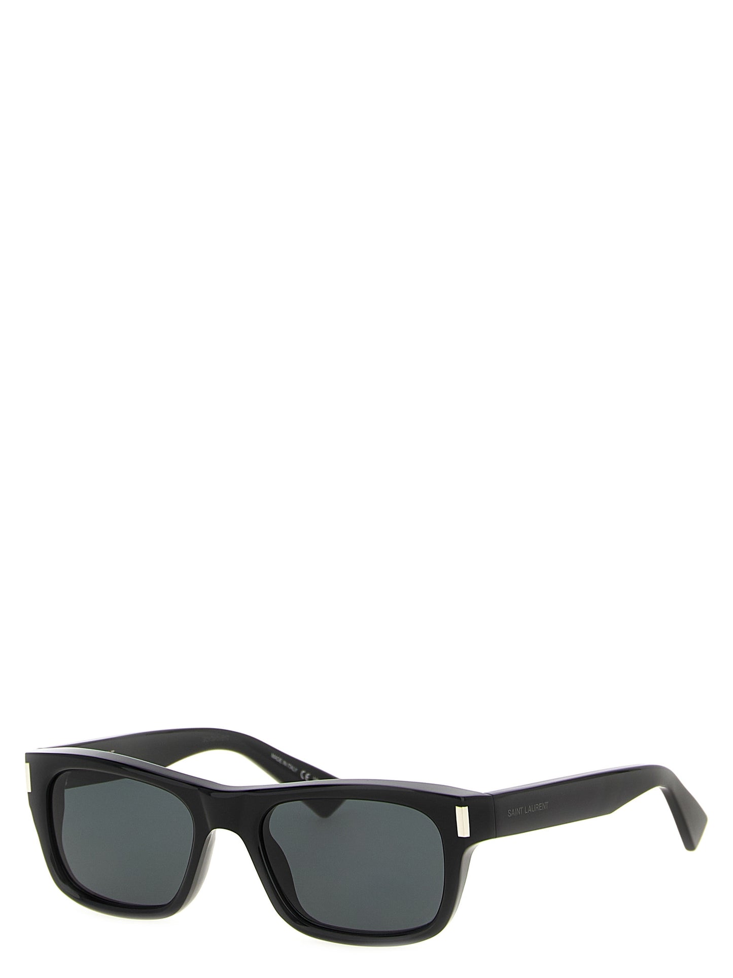 Sunglasses by Saint Laurent for men in silicone resin & acetate black features an timeless with black coloured frame frames and for a timeless finish.