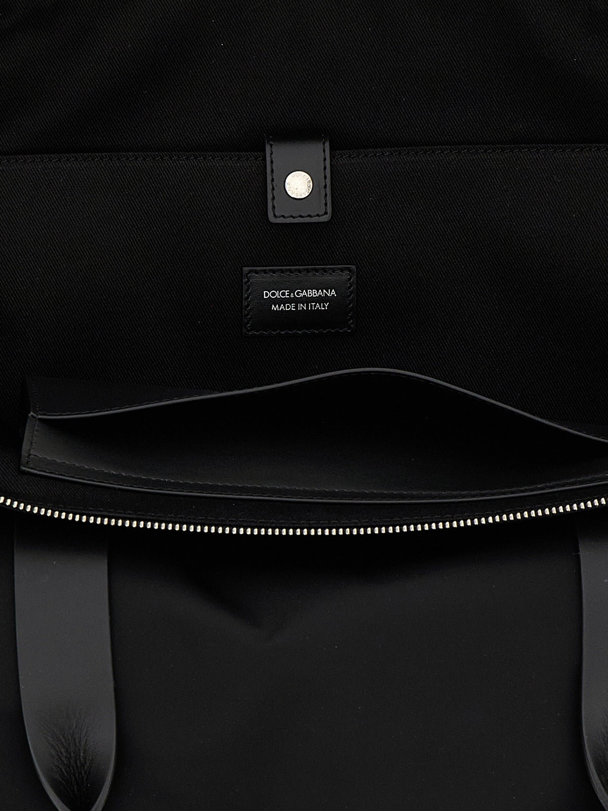 Dolce & Gabbana Leather Nylon Medium Shopper Tote Bag - Black