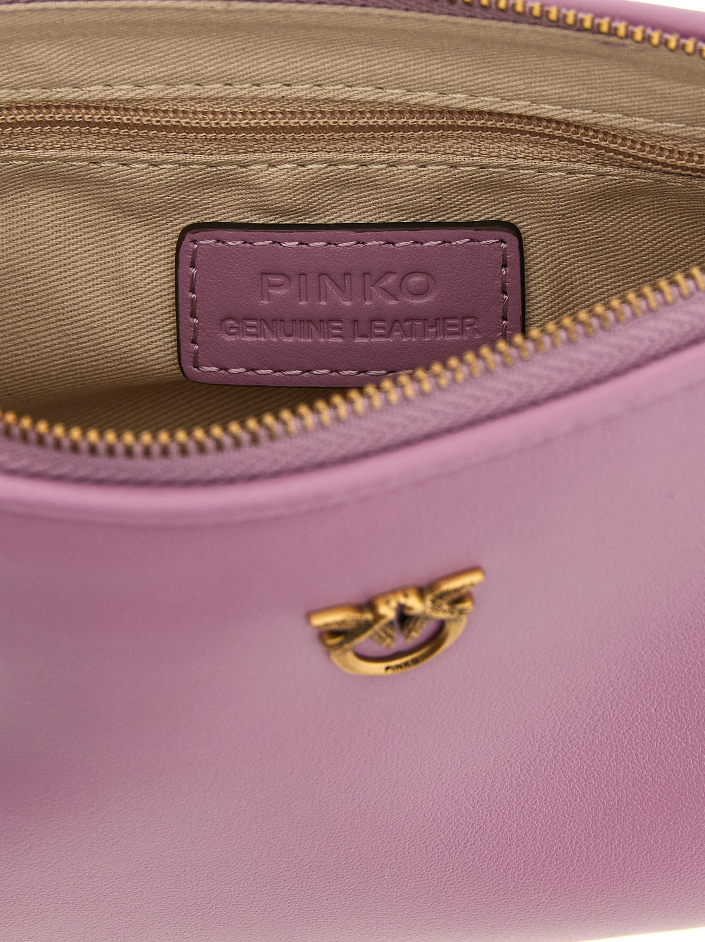 Mini Crossbody Half Moon Handbag by PINKO for women in bos taurus calf suede leather multicolor & pink showcases a versatile sophistication silhouette, featuring a secure zipper, versatile sophistication , and versatile crossbody-strap, shoulder-strap & adjustable-strap for a versatile sophistication finish.