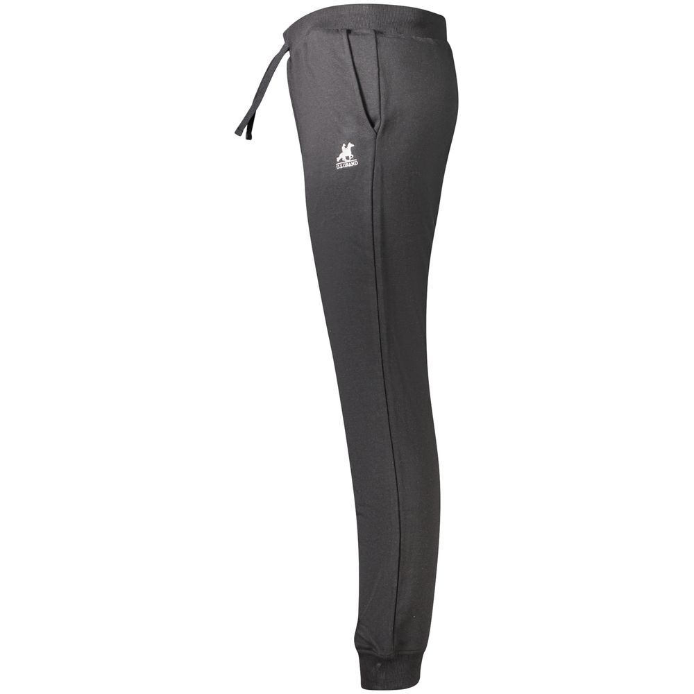 Joggers by U.S. Grand Polo for men in cotton polyester black presents a tailored silhouette, showcasing a tailored and long cut with a refined for a truly tailored aesthetic.