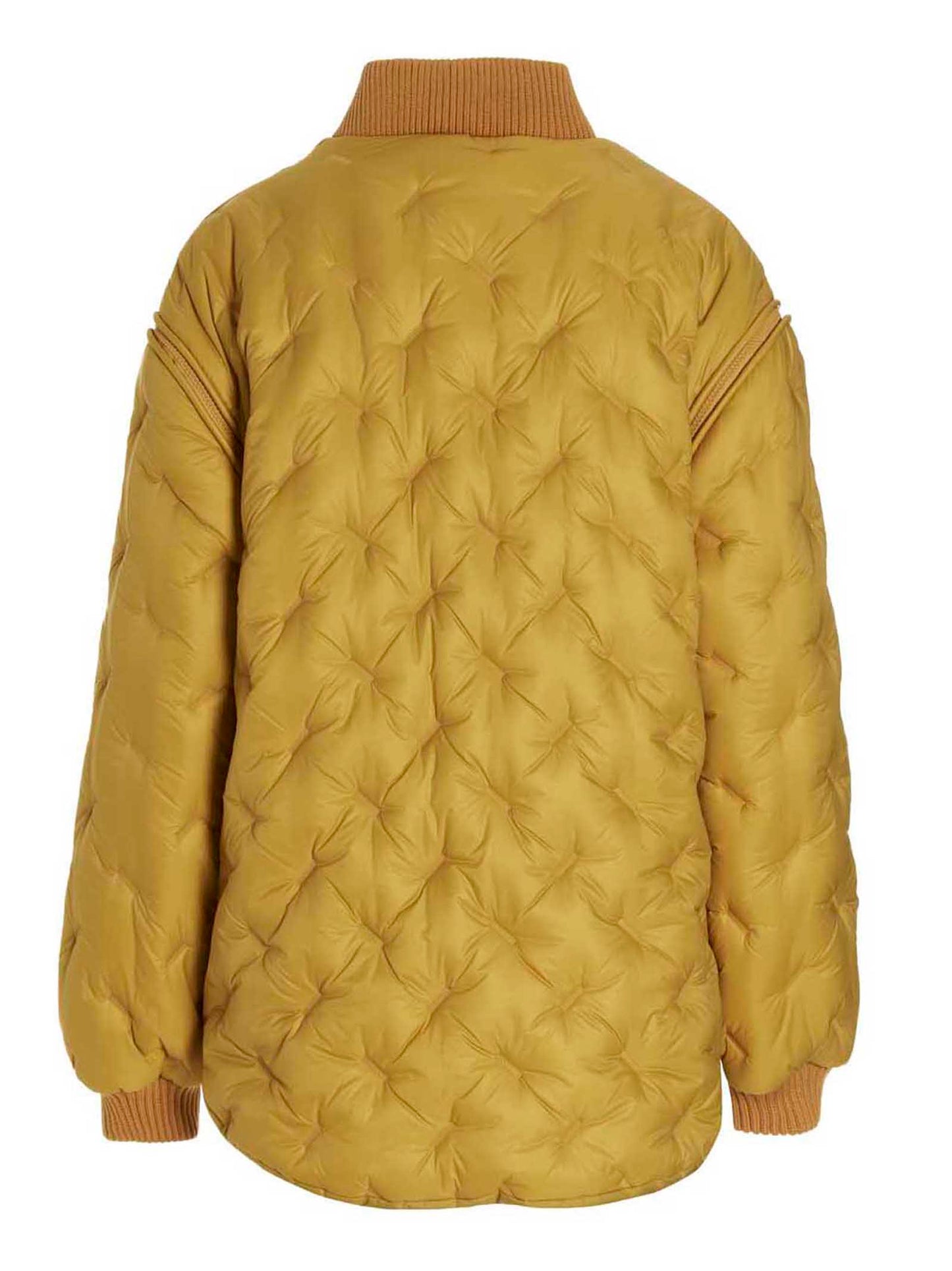 Bomber Jacket by SHERPA for women in polamide sherpa bicolour & yellow showcases a bohemian silhouette, artfully detailed with a bohemian and signature pockets & insulated for a truly bohemian finish.