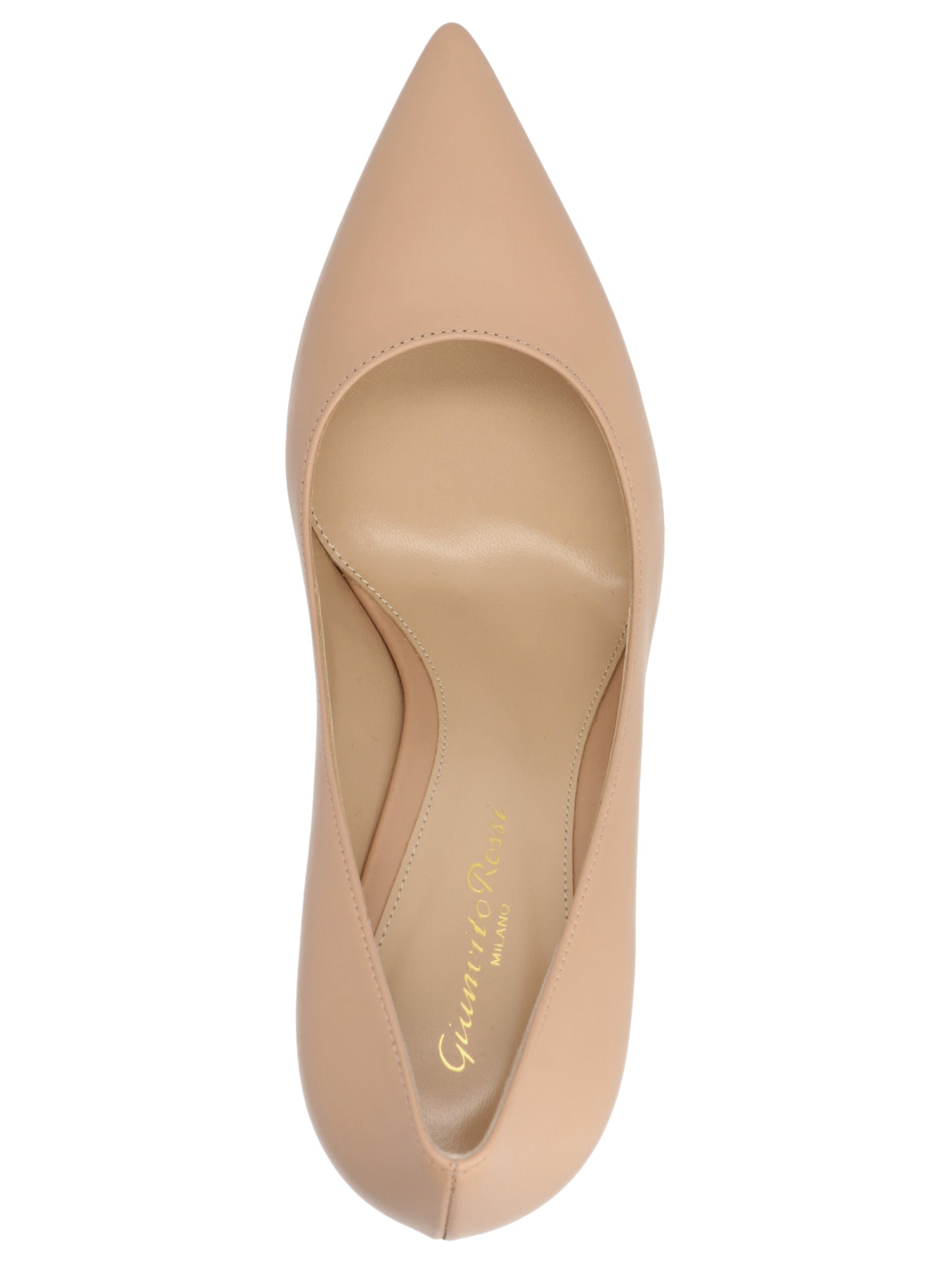 High-Heel Stiletto Pumps Heels by Gianvito Rossi for women in calfskin leather beige features an captivating silhouette, showcasing the elegant Women's Calfskin Leather High-Heel Stiletto Pumps Heels design with a stiletto high-heel and a sophisticated pointed toe style.