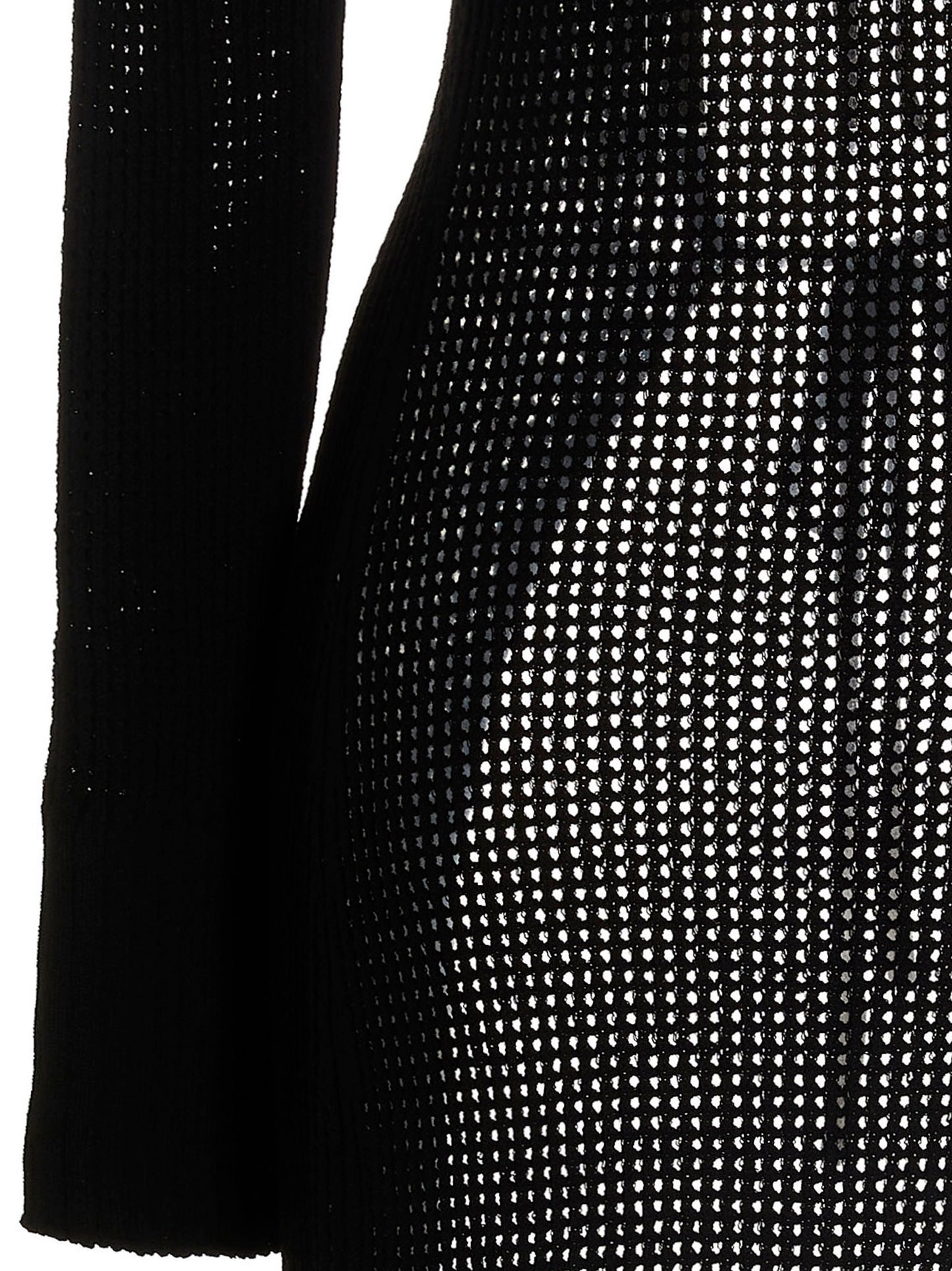 Cardigan by ANDREĀDAMO for women in viscose polyester & polyamide black showcases a luxurious silhouette, meticulously detailed with a sophisticated and for a refined finish.
