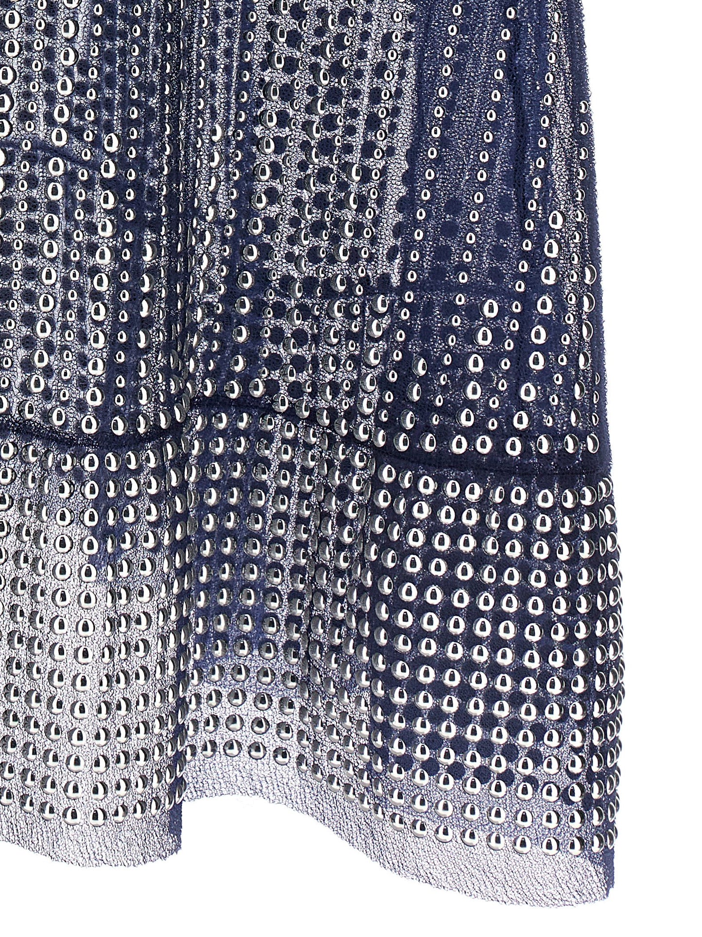 Dress by Paco Rabanne for women in polyester polyamide blue & transparent features a dramatic silhouette, showcasing an elegant and that flows into a dramatic long.