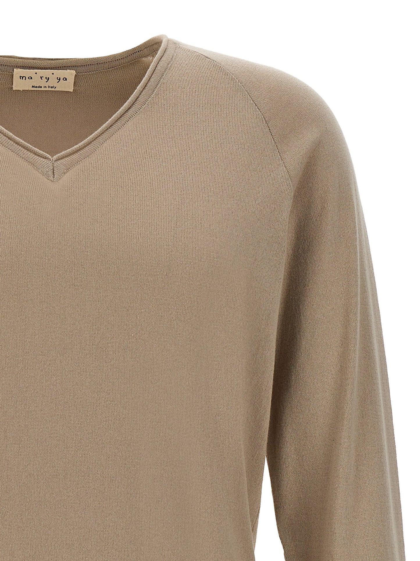 Cardigan by MA'RY'YA for men in modacrylic & cotton beige features an crisp silhouette, showcasing a sophisticated and detail for a truly crisp finish.