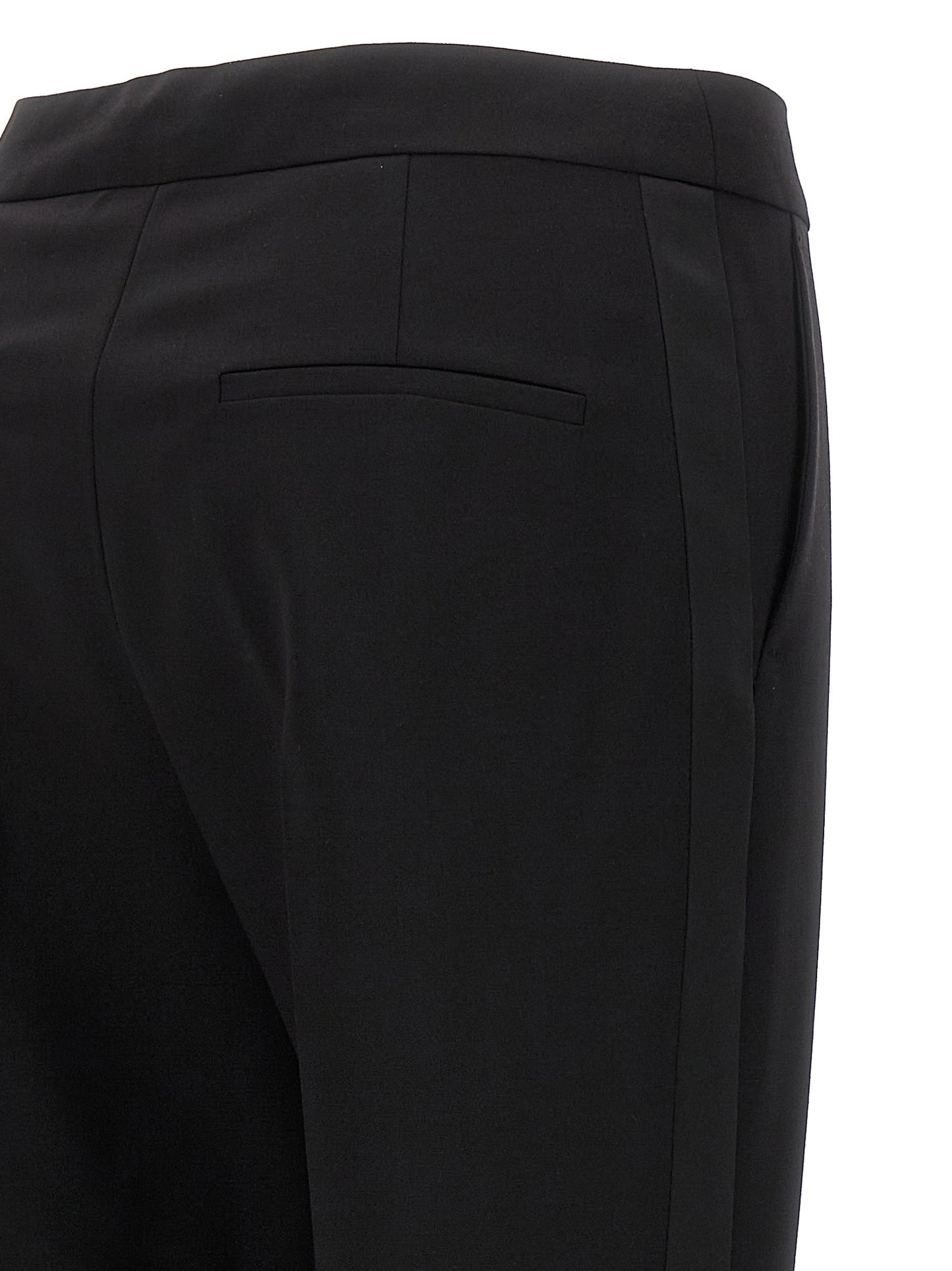 Trousers by Max Mara for women in satin mohair virgin wool black presents a smart silhouette, meticulously detailed with a smart , a smart long, and a smart .