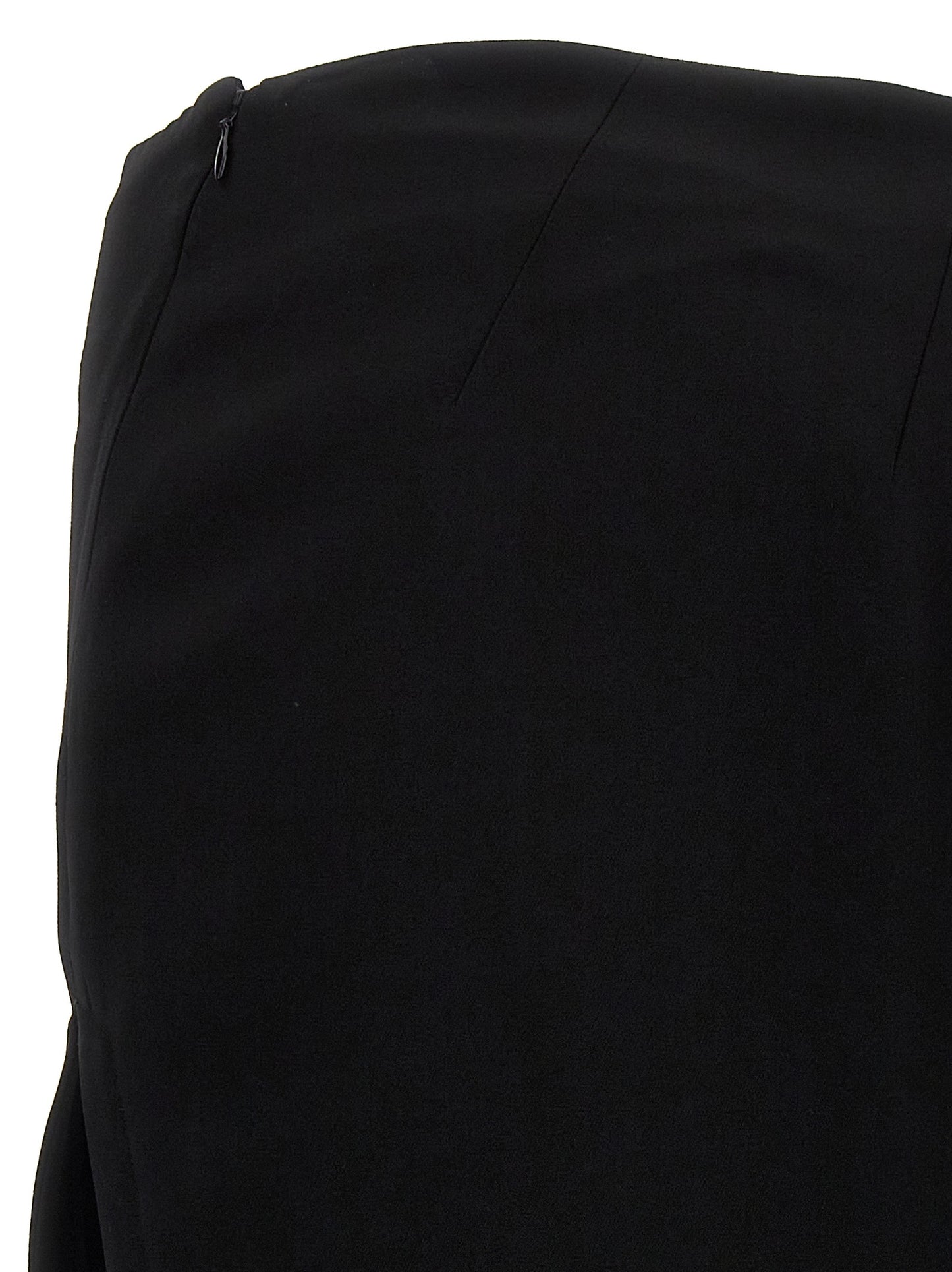 Skirt by Ann Demeulemeester for women in lamb leather black showcases a sultry silhouette, elegantly defined by its mini and the sophisticated sultry design of the Essence Women's Asymmetrical Lamb Leather Mini Skirt.