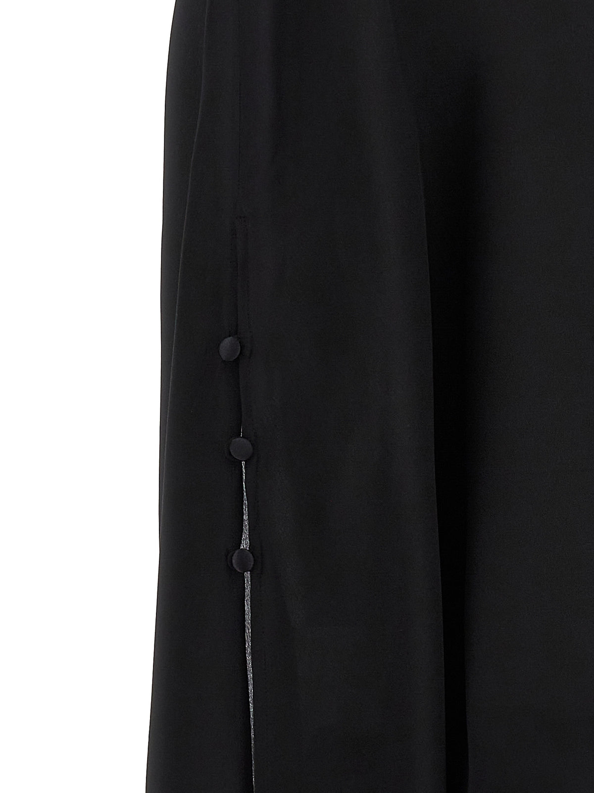 DI.LA3 PARI' Women's Wide Silk Crepe Blouse - Black