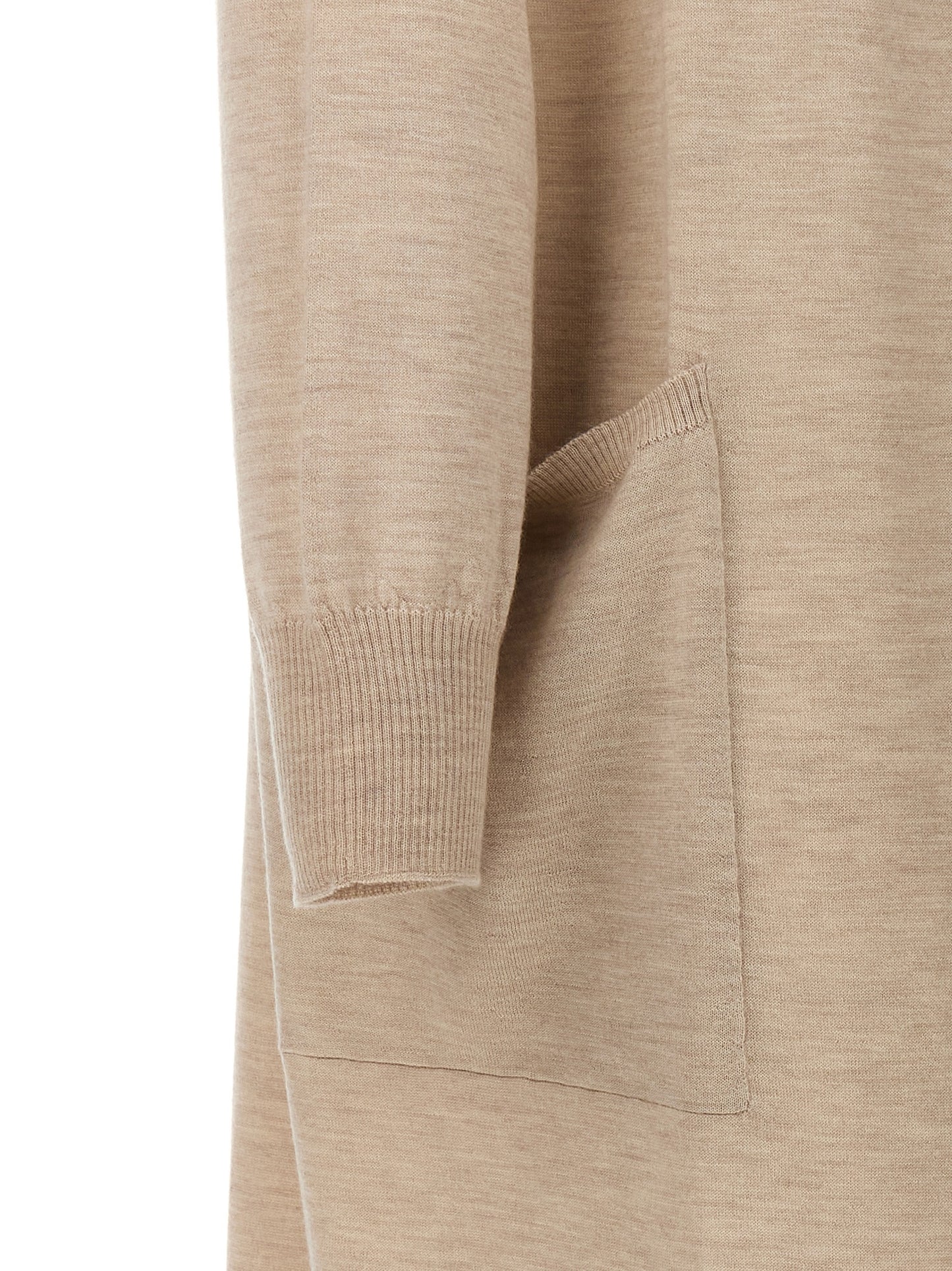 Cardigan by Max Mara for women in cashmere beige presents a textural silhouette, artfully finished with a textural and for a sophisticated, textural look.