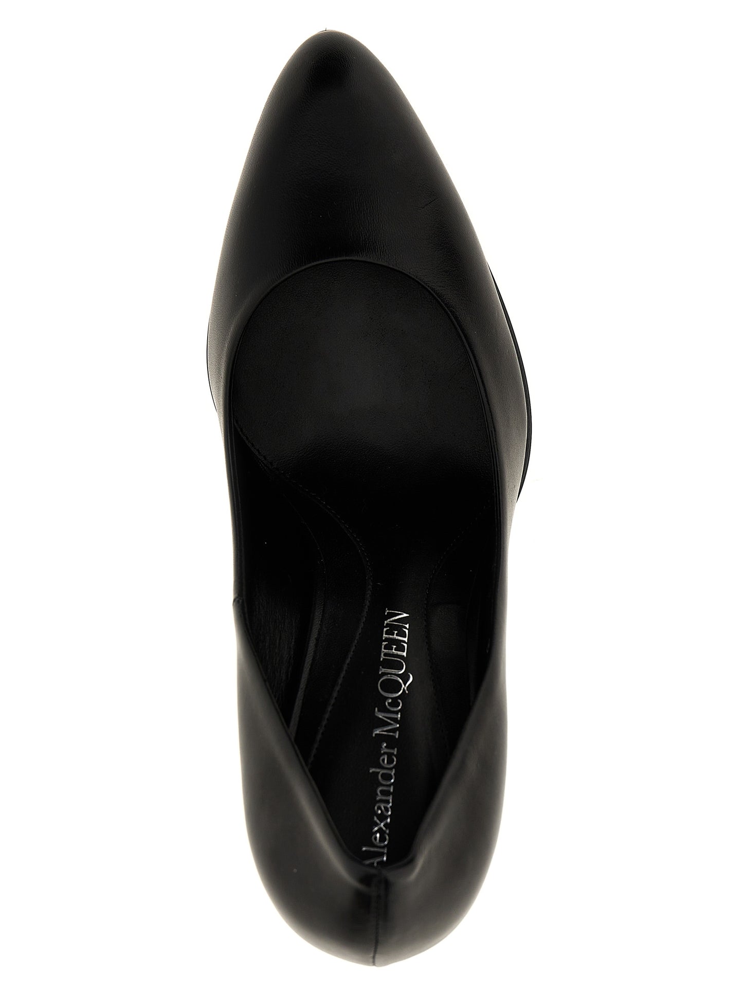 High-Heel Pumps Heels by Alexander McQueen for women in lambskin leather and black, gold & silver showcases a effortlessly elegant silhouette as Women's Lambskin Leather High-Heel Pumps Heels, featuring a effortlessly elegant high-heel and a effortlessly elegant for an elegant look.