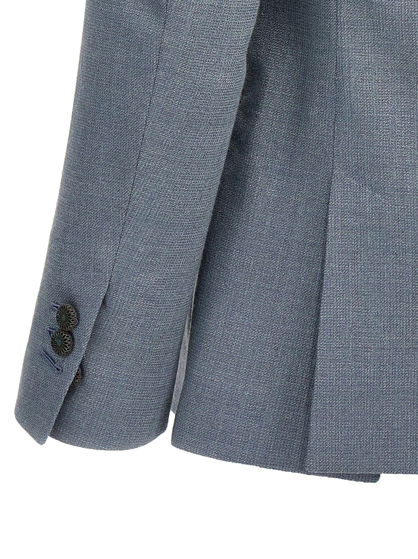 Blazer by MAURIZIO MIRI for men in nylon silk & wool light-blue features an crisp silhouette with sophisticated and a crisp for a truly crisp finish.