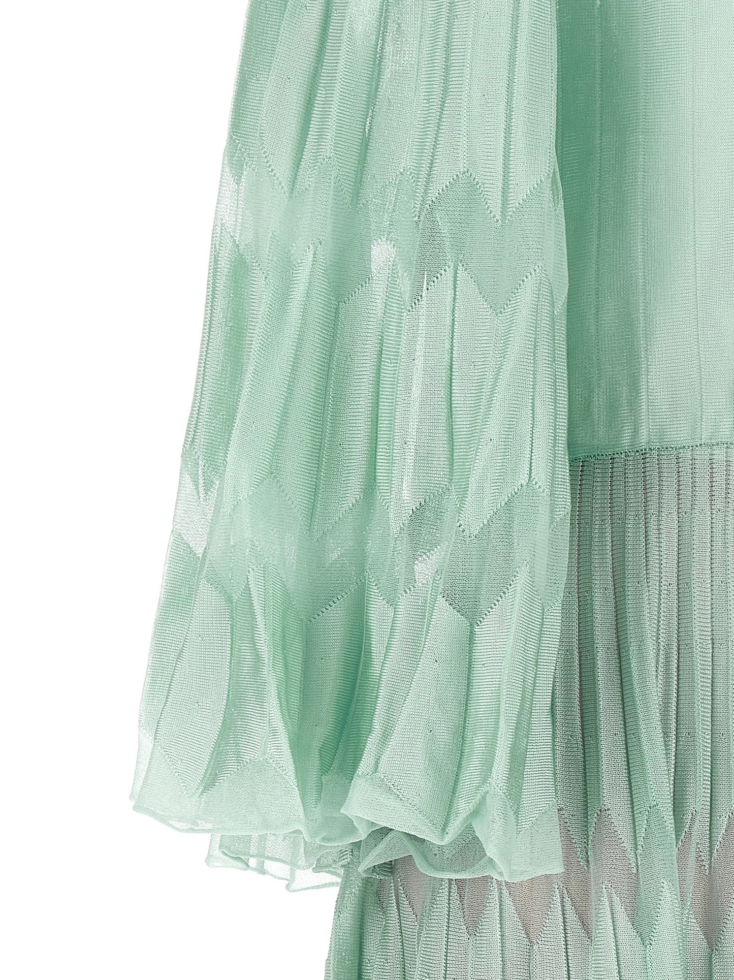 Dress by ANTONINO VALENTI for women in viscose silk & polyamide bicolour, green, patterned & jacquard features an sultry silhouette defined by a and , falling to an sultry long for a sultry look.