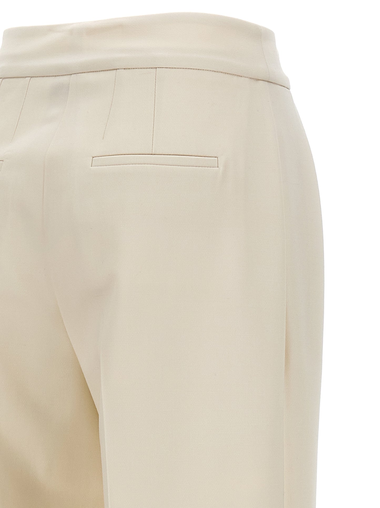 Trousers by Kiton for women in virgin wool white features an sartorial silhouette, showcasing a precise wide and long with a sartorial for a refined look.