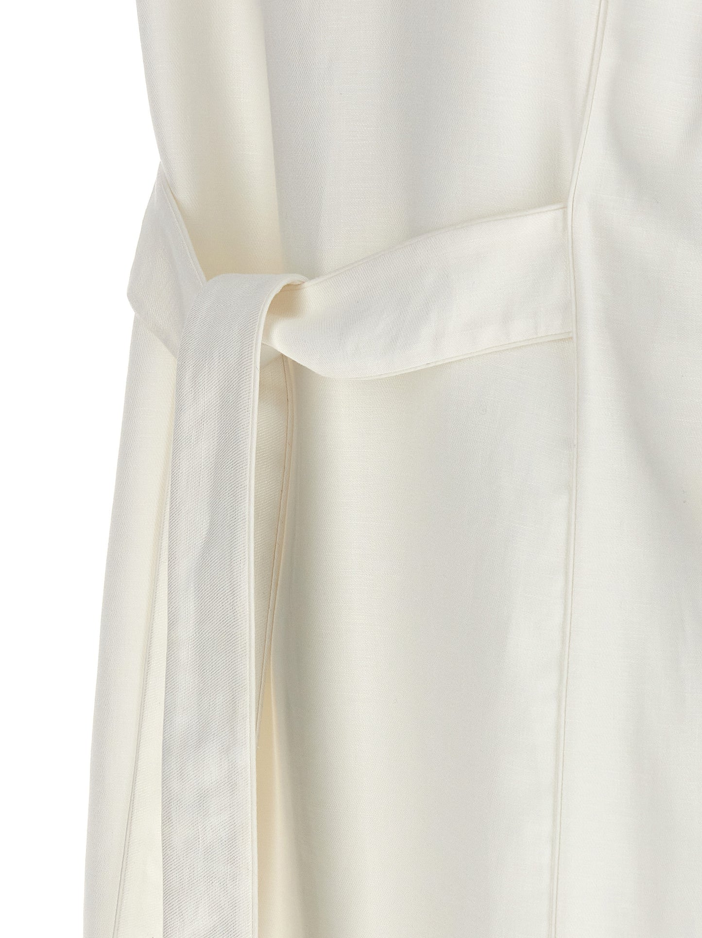 Vest by Max Mara for women in linen flax white showcases a utilitarian silhouette, artfully incorporating and a utilitarian for a truly utilitarian finish.