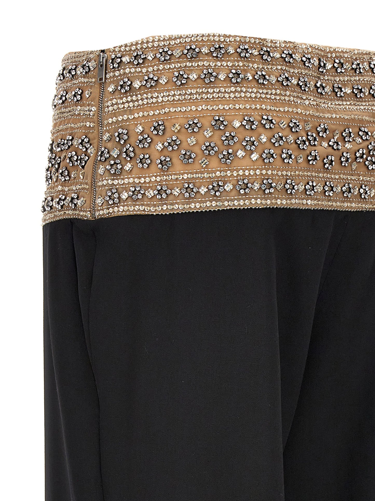 Trousers by Stella McCartney for women in wool mesh & crystal black features a tailored silhouette with a tailored , defined by its long and a sophisticated .