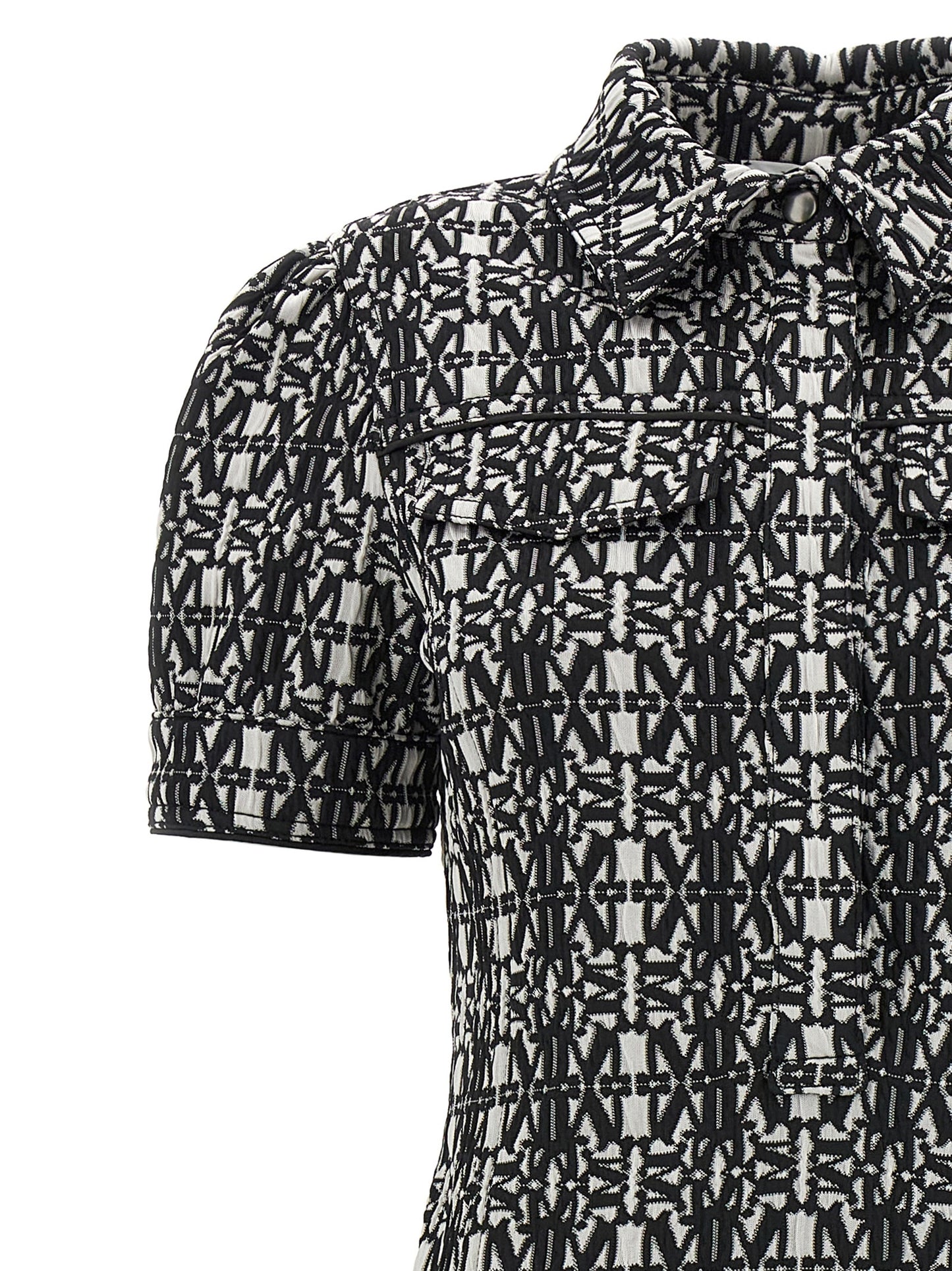 Dress by Max Mara for women in stretch polyamide polyester bicolour, black, white & jacquard showcases a striking silhouette, elegantly detailed with a , refined , and a striking short for a striking finish.