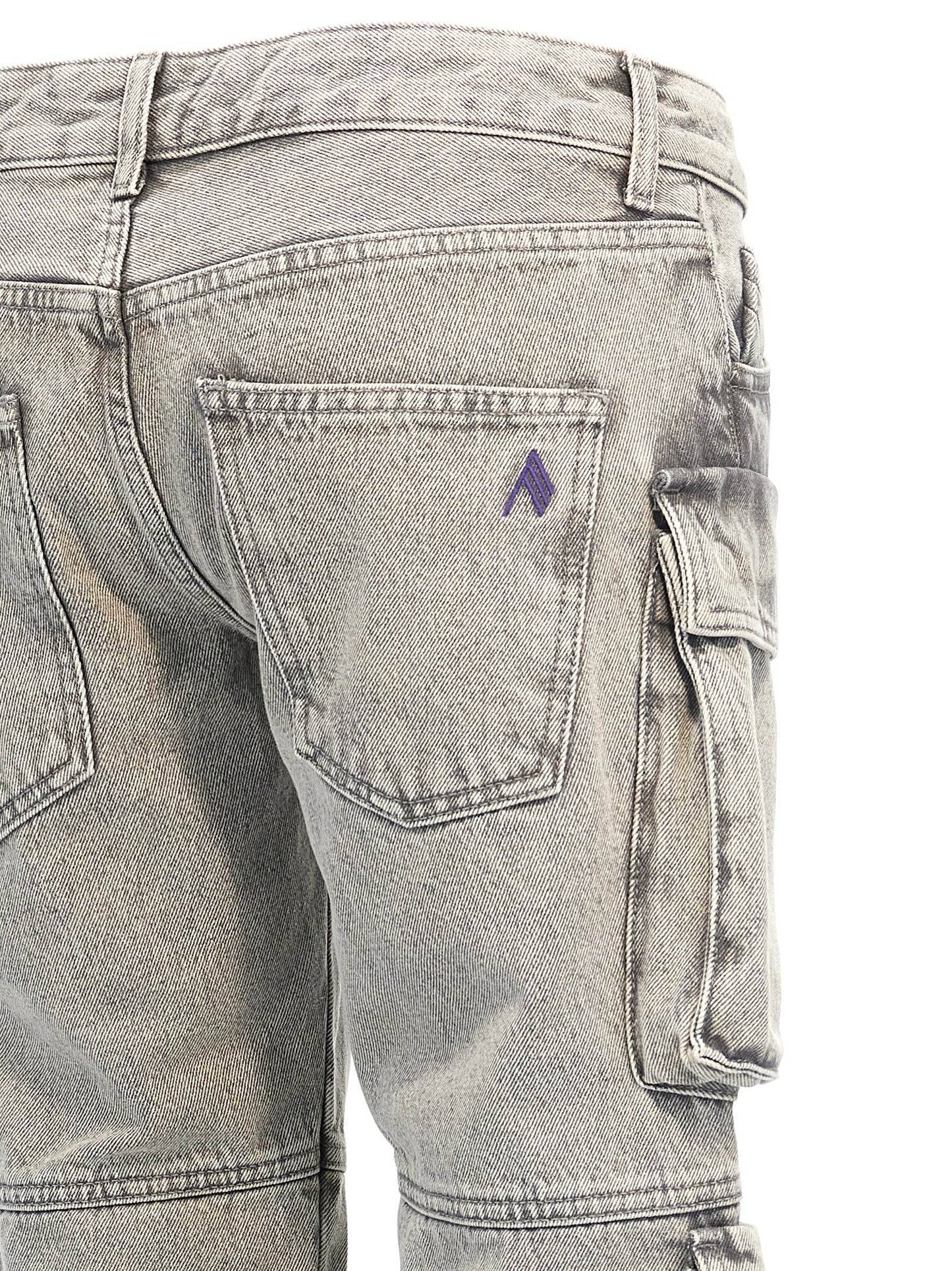 Cargo Pants by The Attico for women in denim cotton gray features an stylish with a long and low rise, expertly finished with stylish utility detailing.