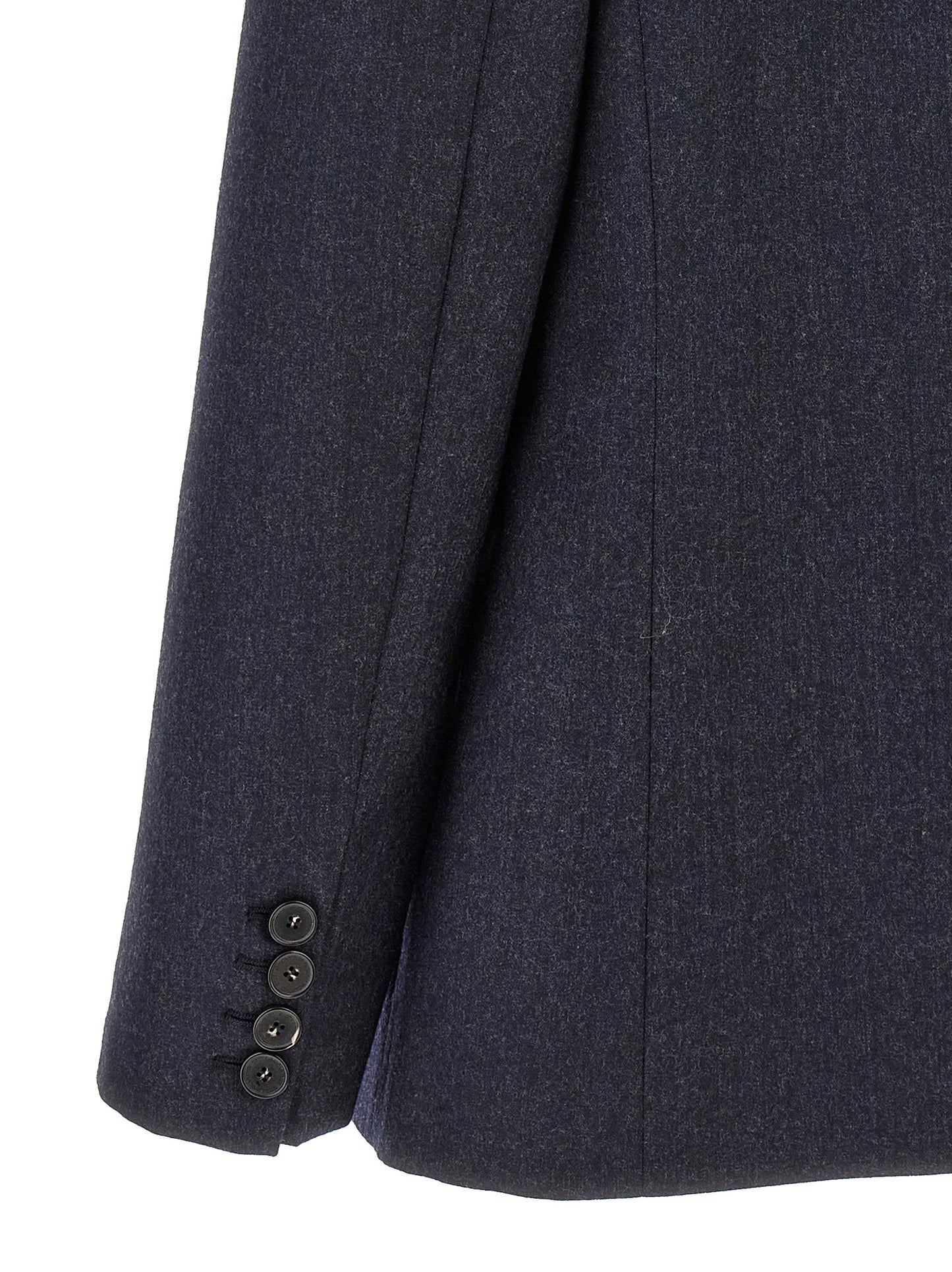 Blazer by Stella McCartney for women in cotton viscose flannel blue showcases a discerning silhouette, elegantly detailed with a sophisticated and premium for a truly discerning finish.