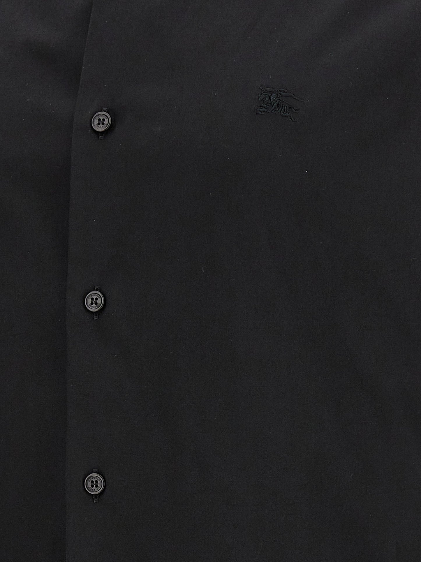 Shirt by Burberry for men in stretch cotton black, featuring a nuanced and nuanced for a sophisticated finish.