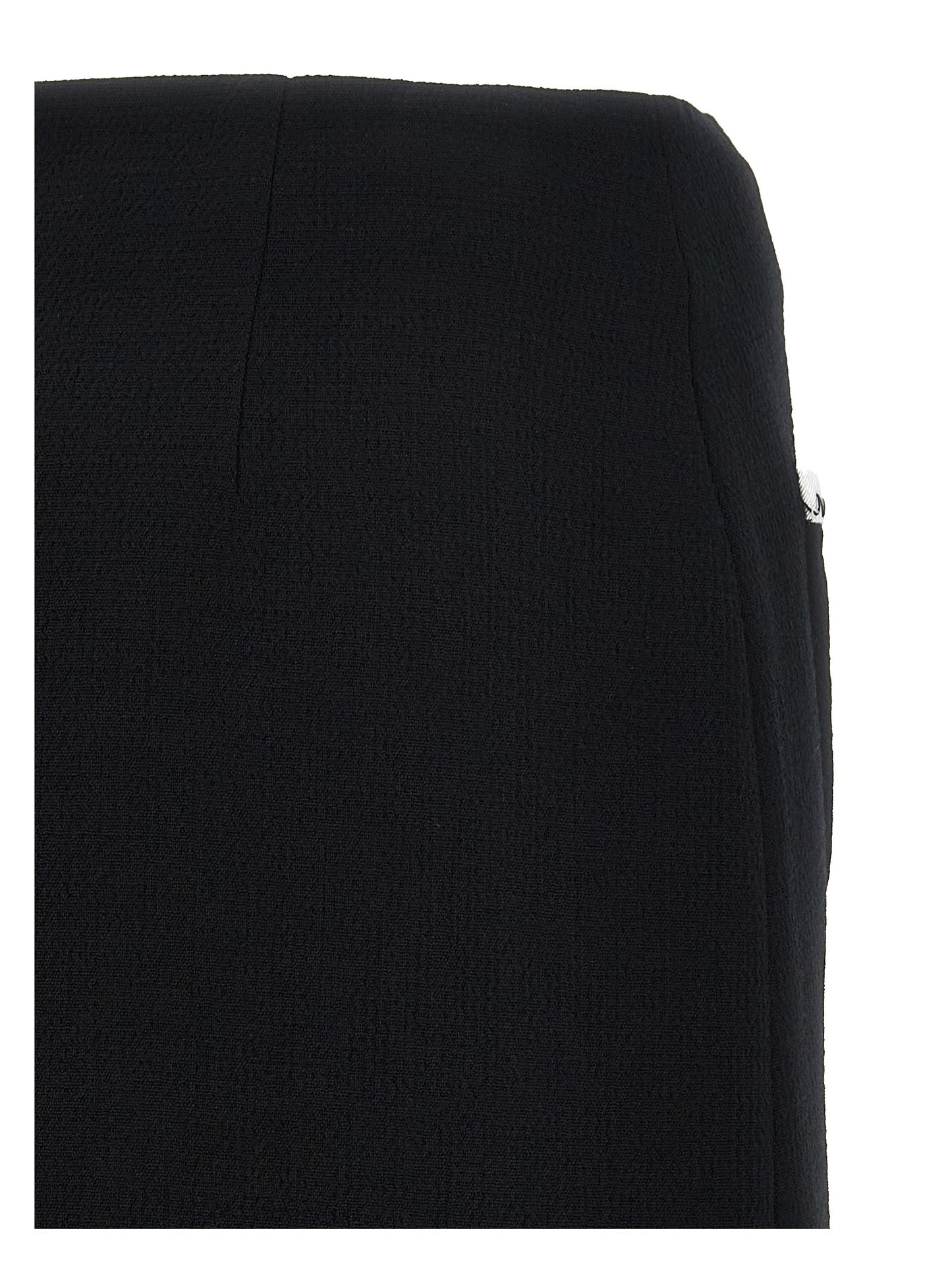Skirt by Moschino for women in viscose wool crepe bicolour, black & white features a sublime silhouette, showcasing the sublime design of the Heart Spin Women's Viscose Wool Crepe Long Skirt in a sophisticated long.