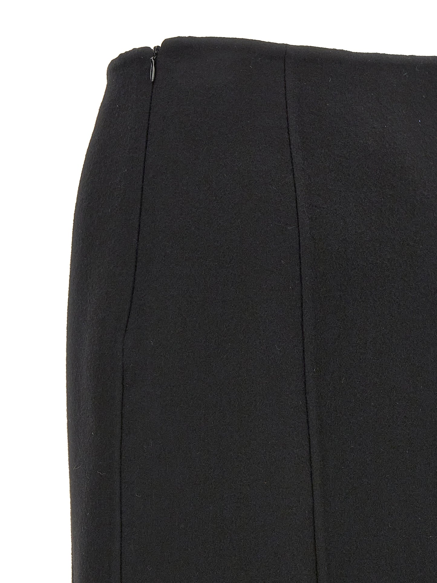 Skirt by Ermanno Scervino for women in virgin wool black features an relaxed-yet-refined silhouette that elegantly showcases the Women's Virgin Wool Mini Skirt design and sophisticated mini.