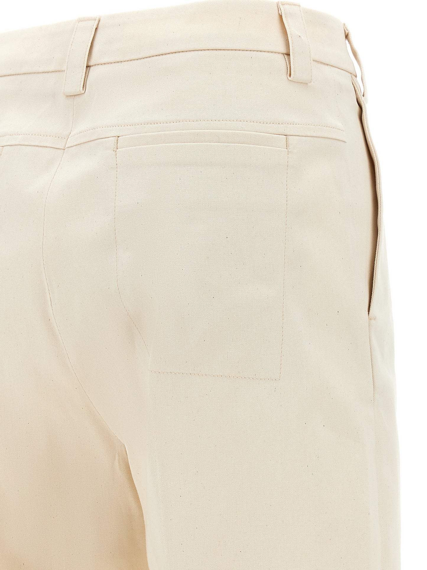Pants by THELATEST for women in stretch cotton canvas beige features a utilitarian wide with a utilitarian long and to create a sophisticated, premium look.