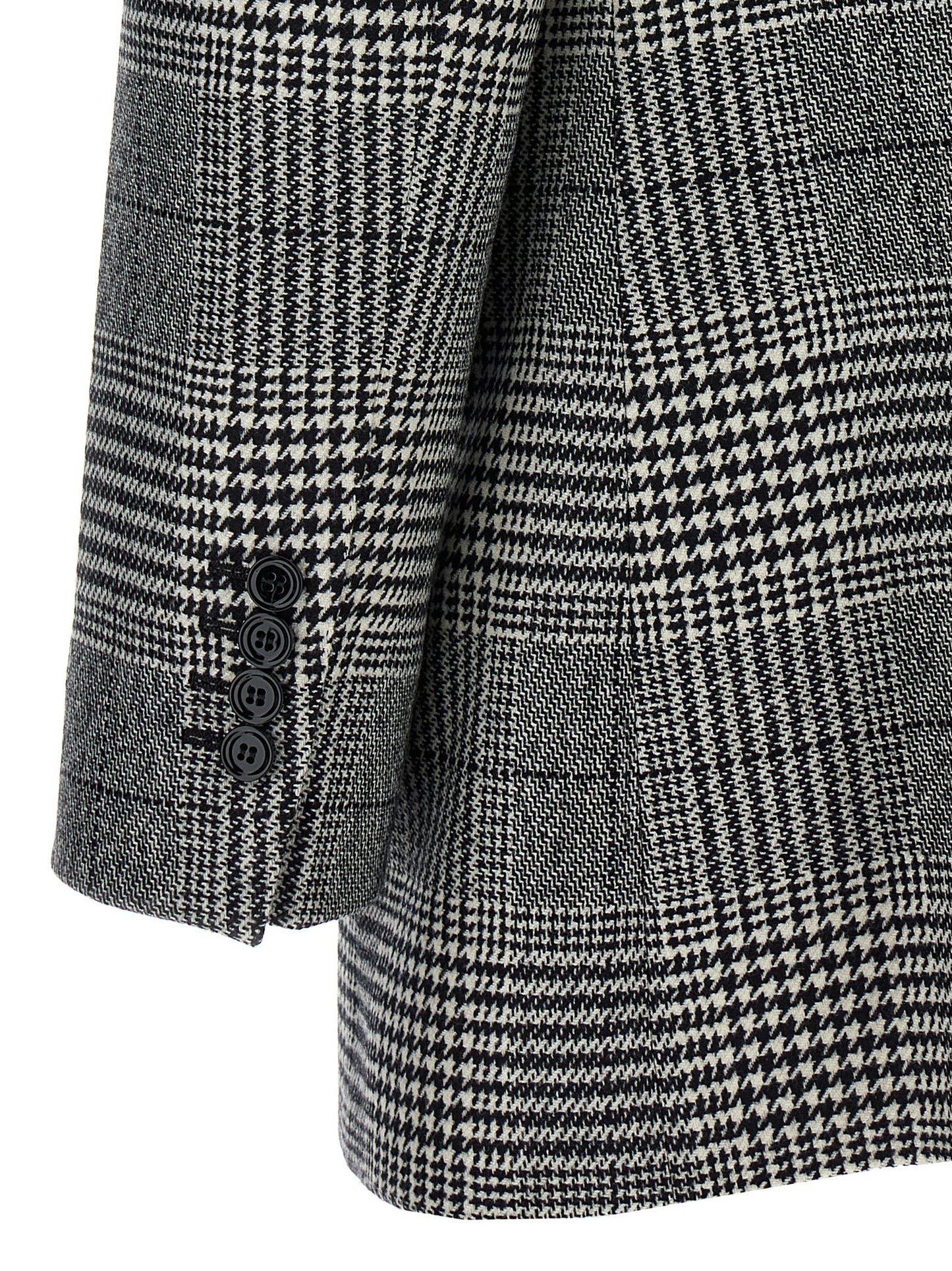 Blazer by Dolce & Gabbana for women in cashmere bicolour, black, white, patterned & houndstooth showcases a discerning silhouette, elegantly detailed with a sophisticated and premium for a truly discerning finish.