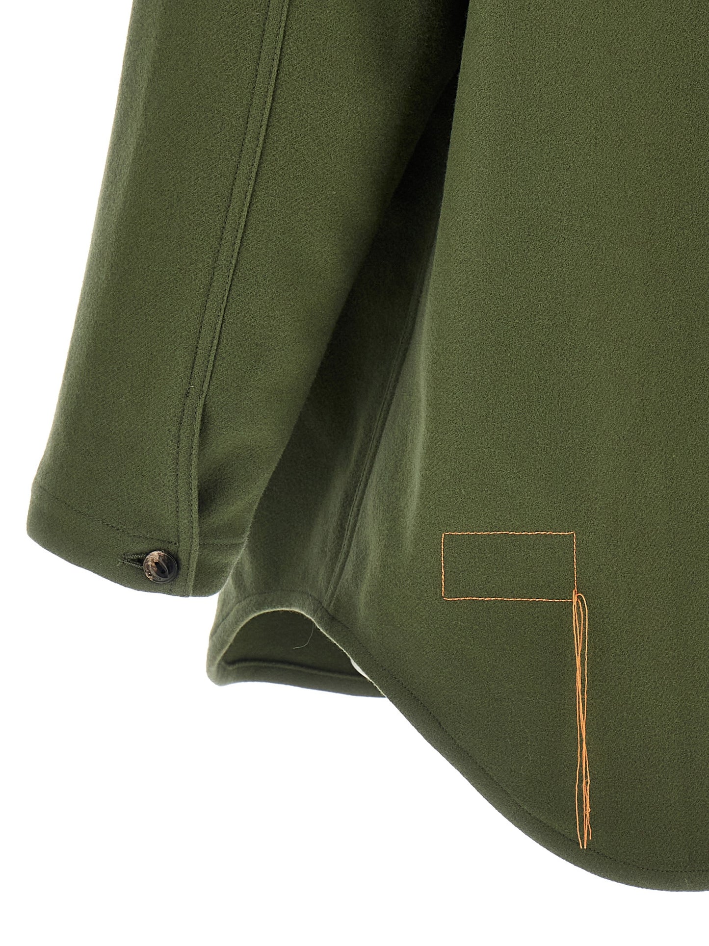 Overshirt by Fortela for women in virgin wool bicolour & green showcases a sleek silhouette, elegantly detailed with a sleek and for a sleek finish.
