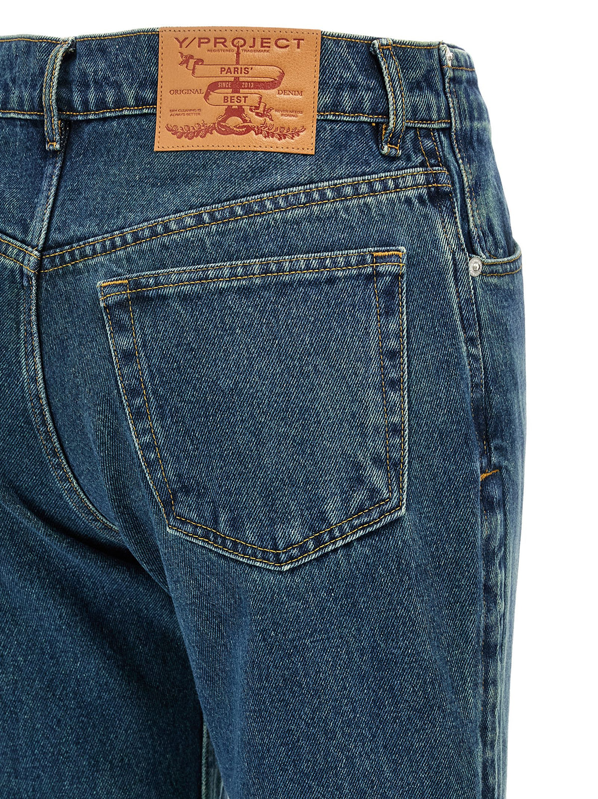 Y/PROJECT Blue Cotton Flared Jeans