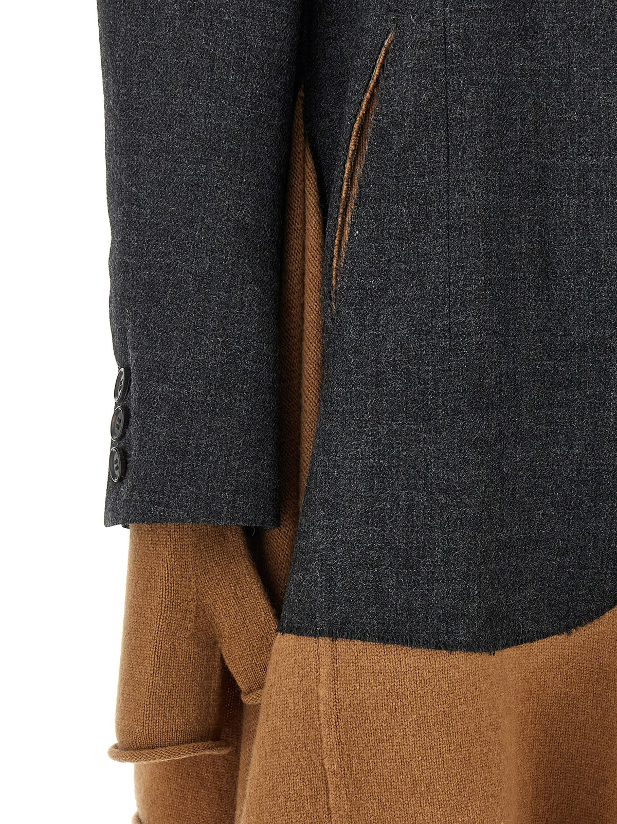 Cape by Undercover for women in wool multicolor & signature features an relaxed-luxury silhouette, showcasing a sophisticated and premium pockets for a truly relaxed-luxury finish.