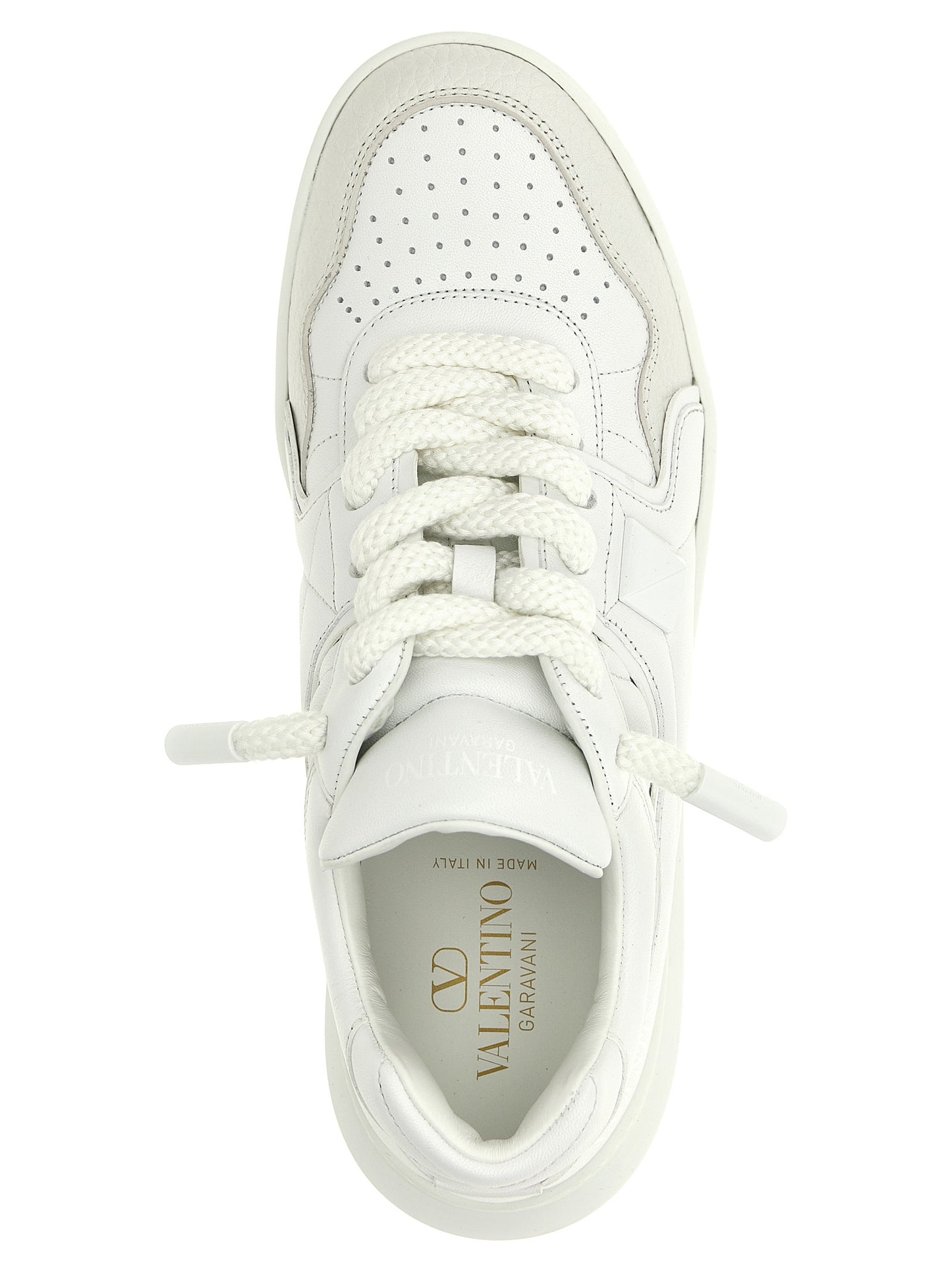 Sneakers by Valentino Garavani for men in bos taurus calfskin leather white presents a impeccable silhouette as Men's Chunky Bos Taurus Calfskin Leather Sneakers, expertly defined by a impeccable chunky style for a impeccable, high-fashion look.