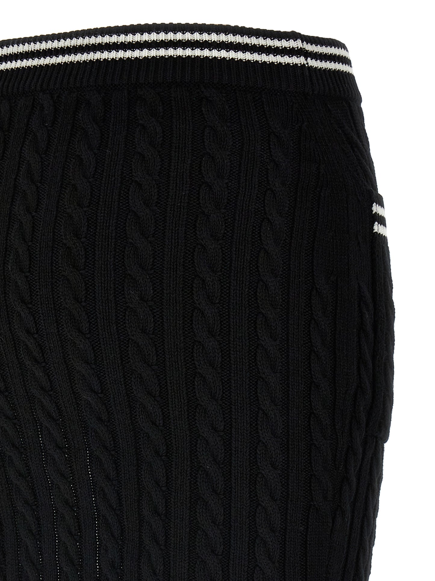 Skirt by Alessandra Rich for women in cotton bicolour, black & white features a captivating silhouette, showcasing the captivating Women's Cotton Mini Long Skirt design with a sophisticated mini long for a captivating look.
