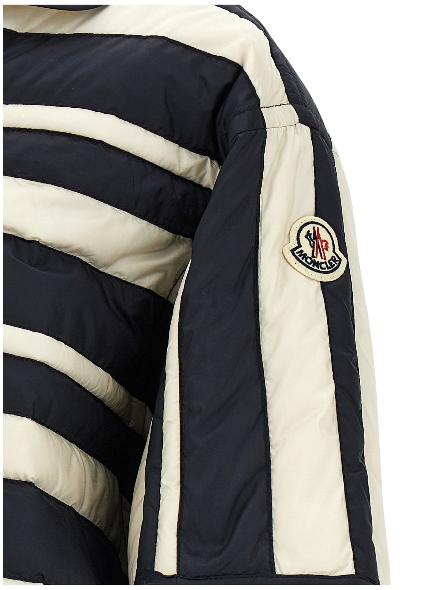 Blouse by Moncler for women in polyamide multicolor showcases a sublime silhouette, artfully detailed with a sublime and for a sophisticated, sublime finish.